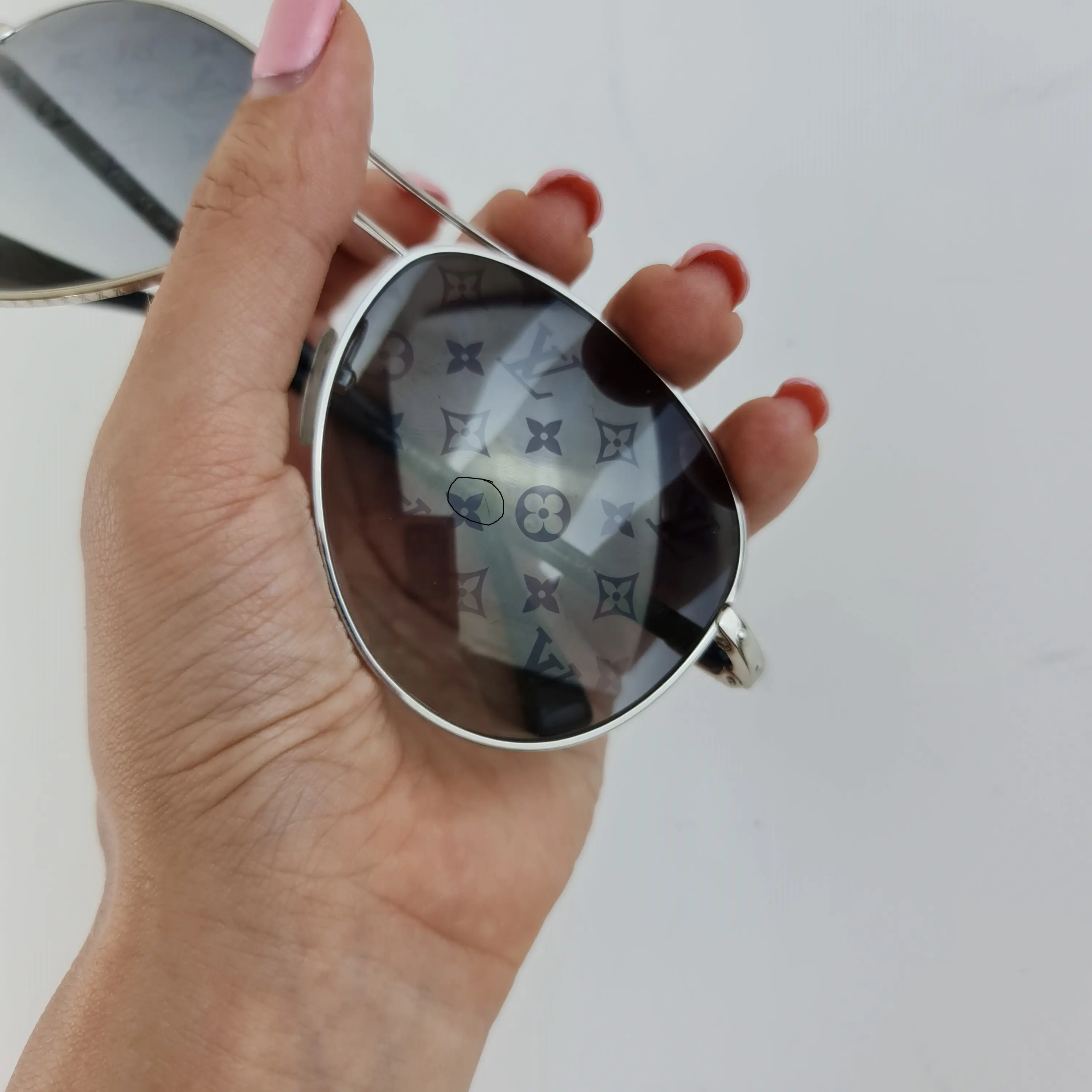 Louis Vuitton Silvertone Monogram Conspiration Pilote Sunglasses (706) - Image 4
