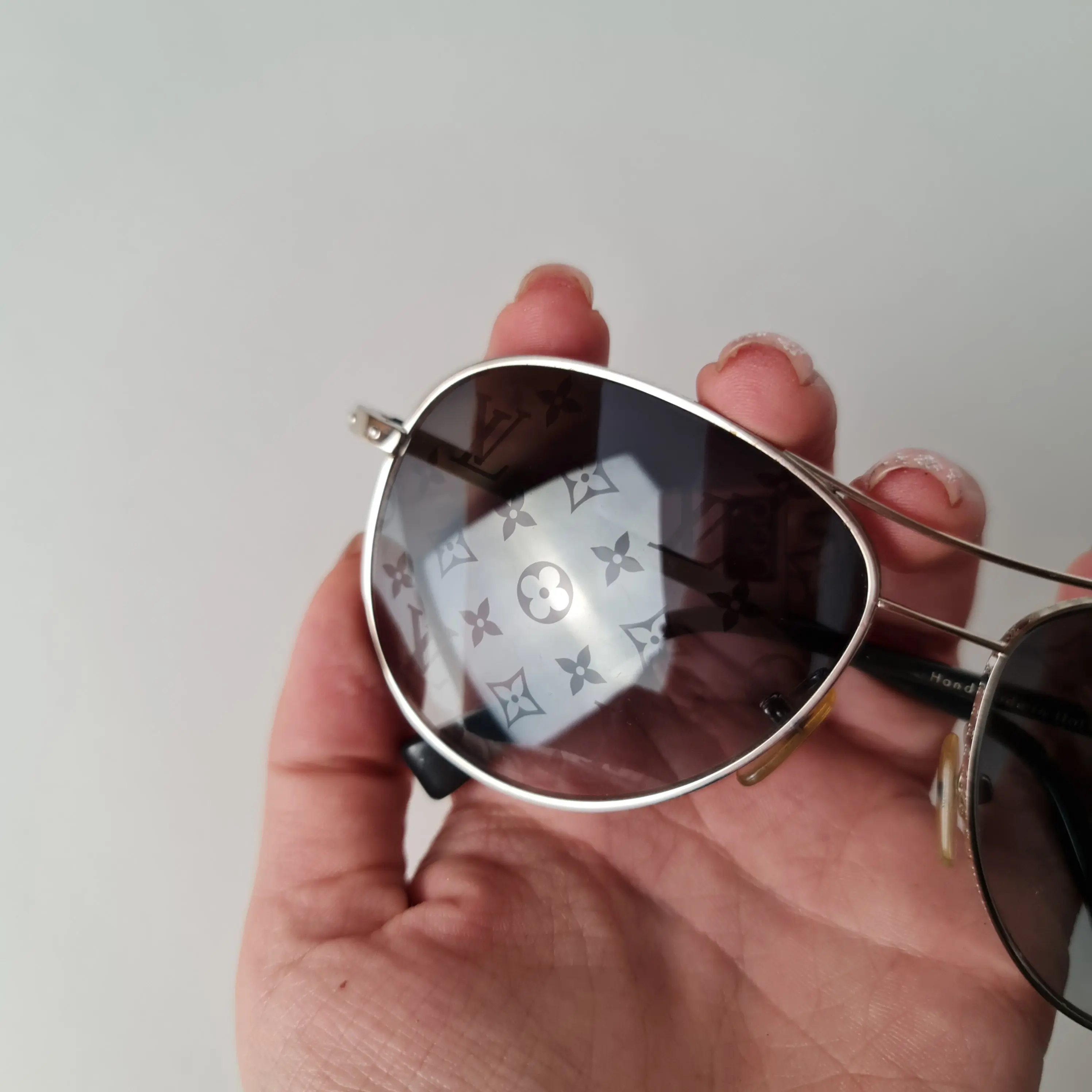 Louis Vuitton Silvertone Monogram Pilote Sunglasses - Image 3