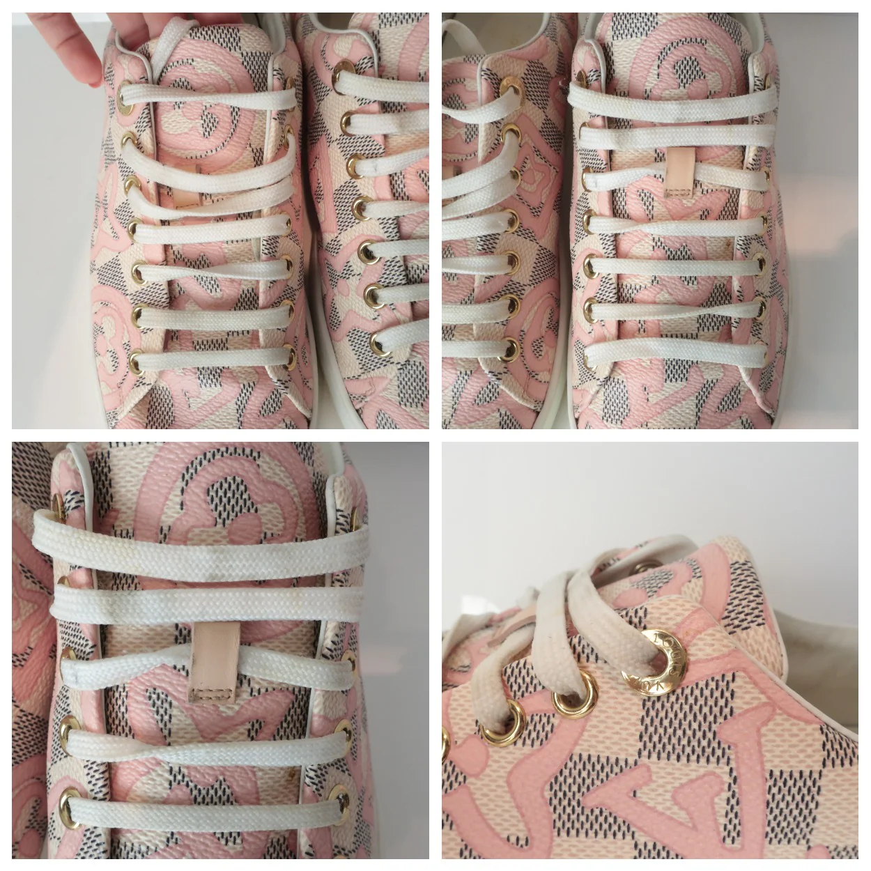 Louis Vuitton Tahitienne Pink Flower Sneakers (774) - Image 18