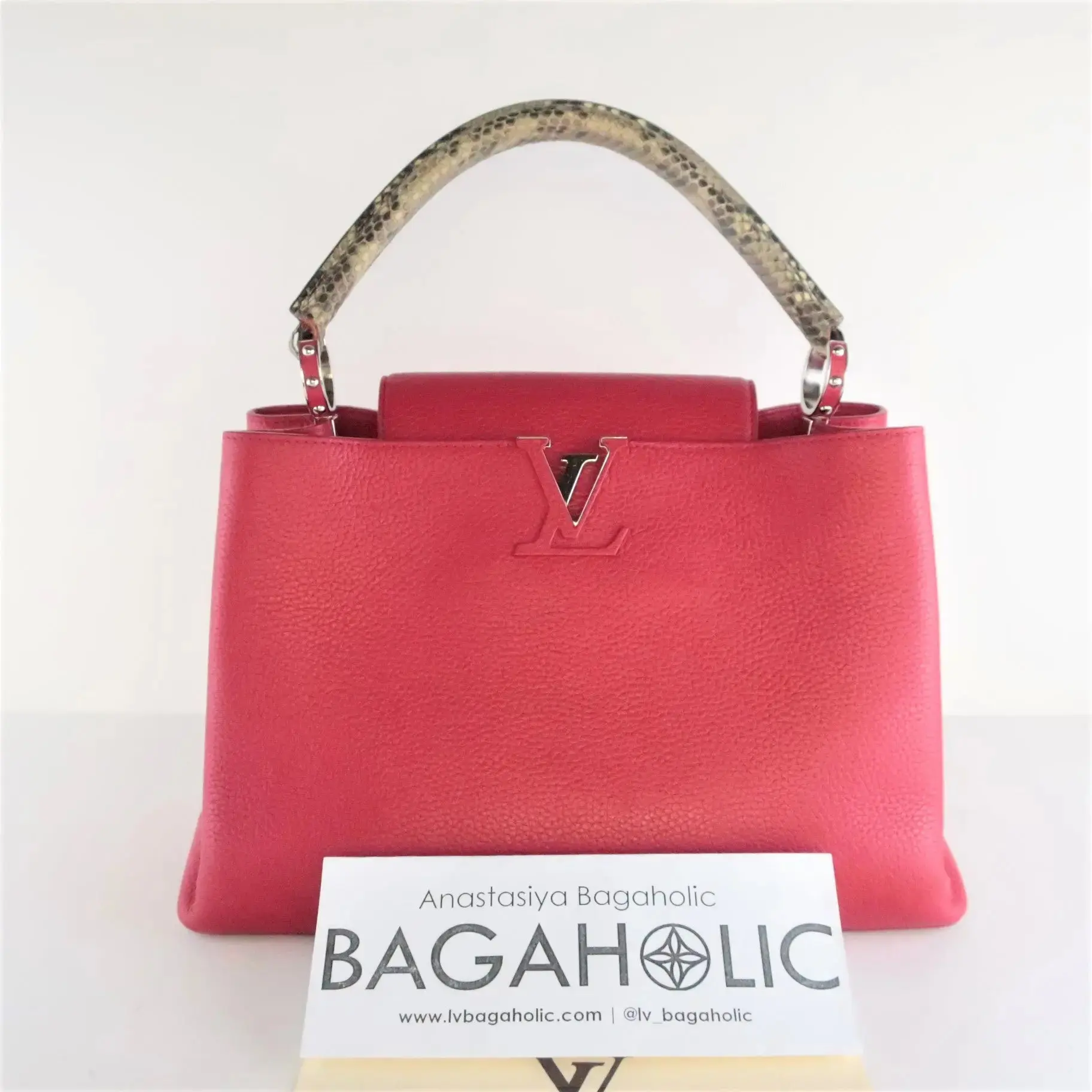 Louis Vuitton Taurillion Leather Python Handle Capucines MM Bag - Image 3