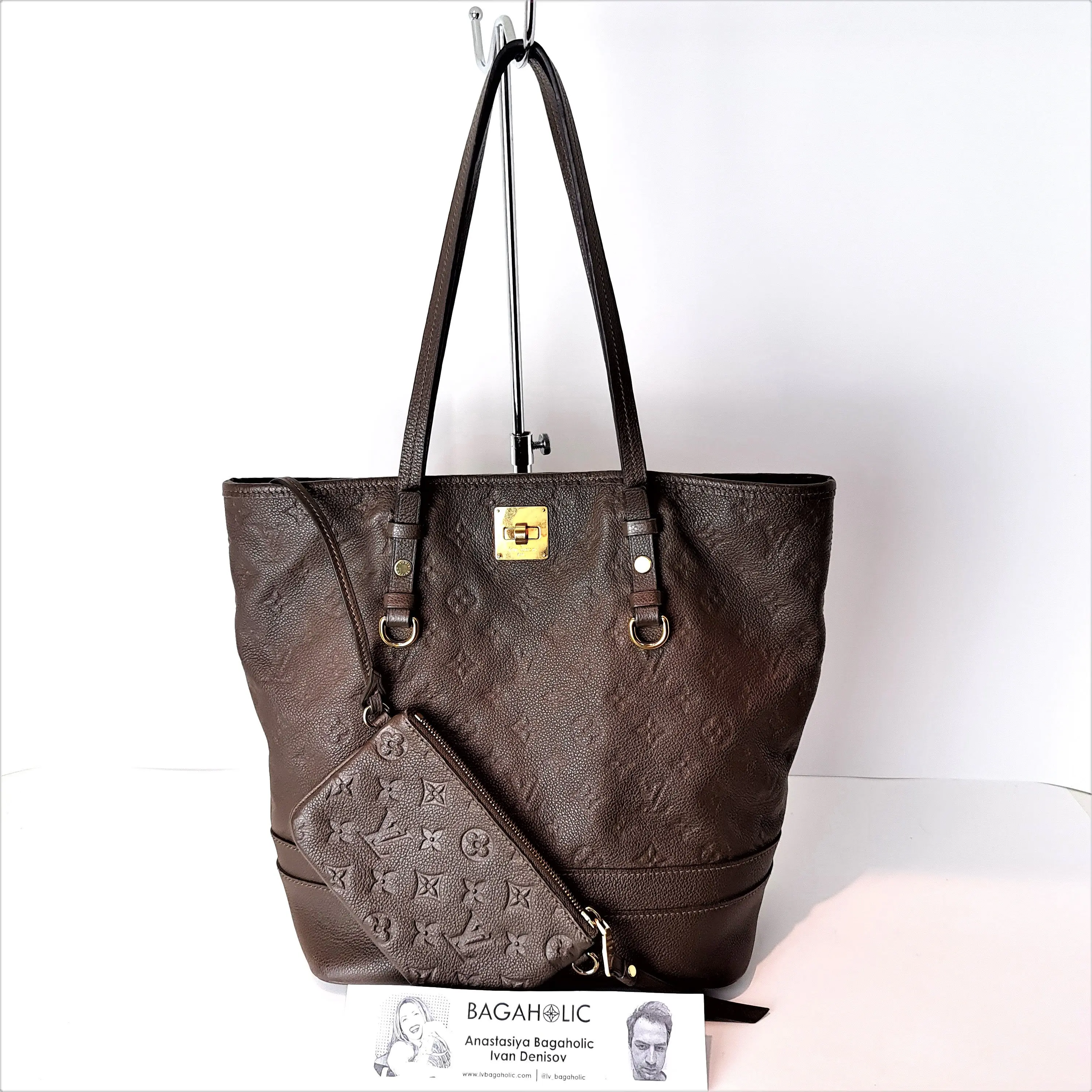 Louis Vuitton Terre/Brown Monogram Empreinte Citadine Bag with pouch - Image 4