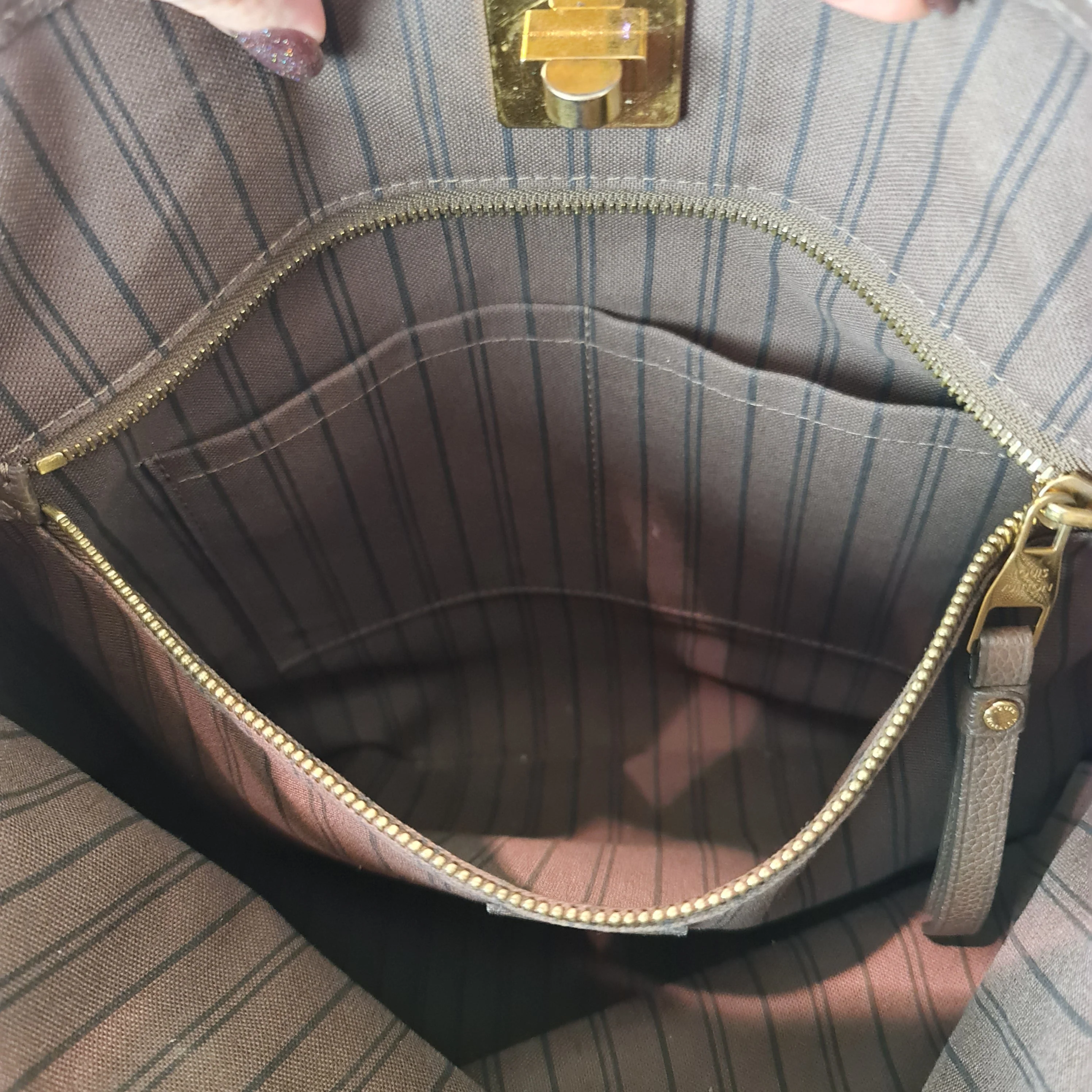 Louis Vuitton Terre/Brown Monogram Empreinte Citadine Bag with pouch - Image 6