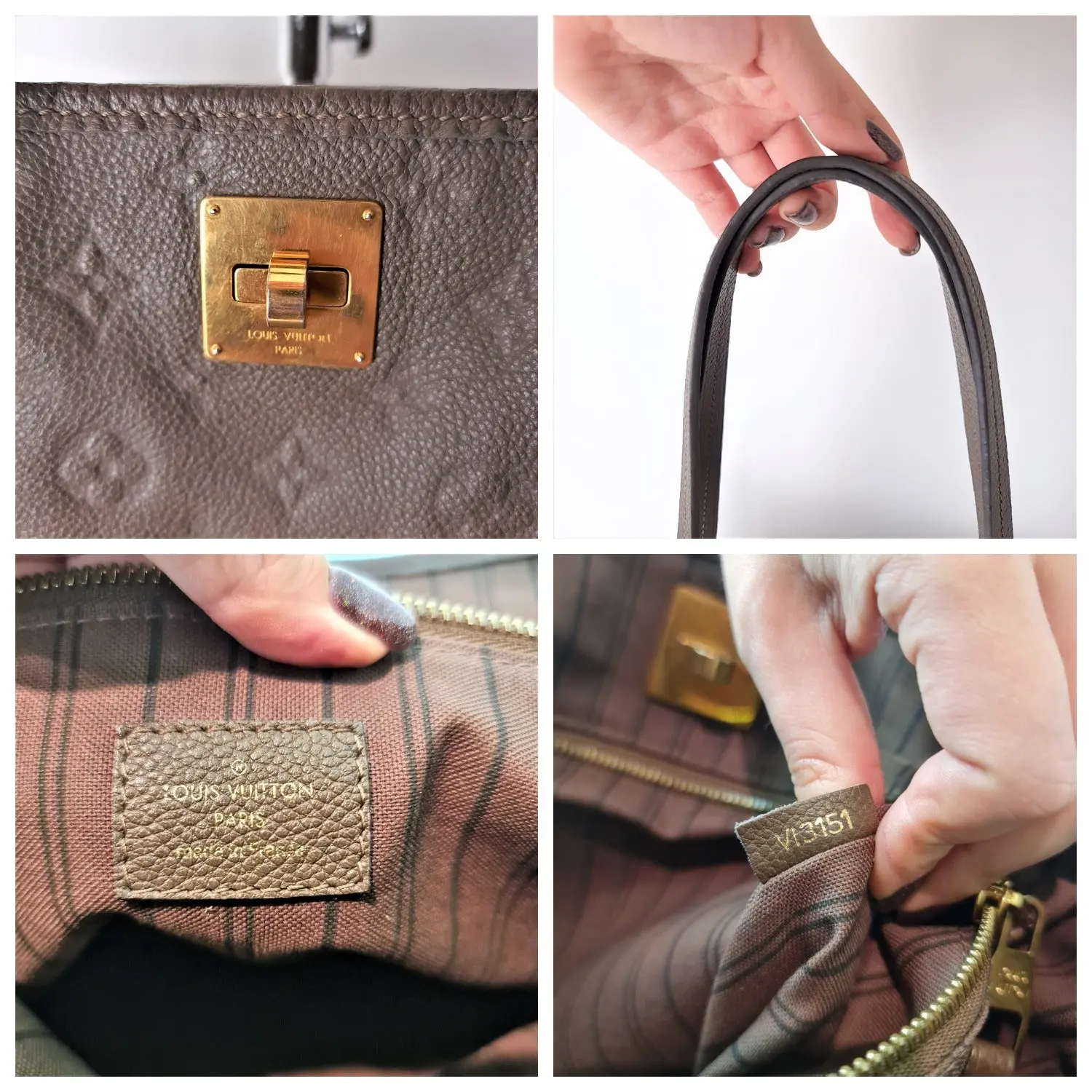 Louis Vuitton Terre/Brown Monogram Empreinte Citadine Bag with pouch - Image 8