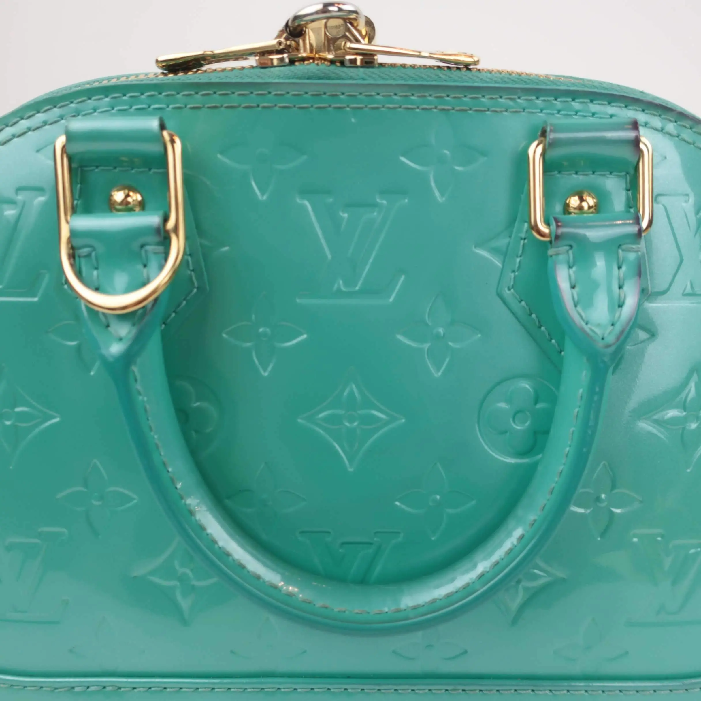 Louis Vuitton Turquois Vernis Alma BB Bag - Image 12