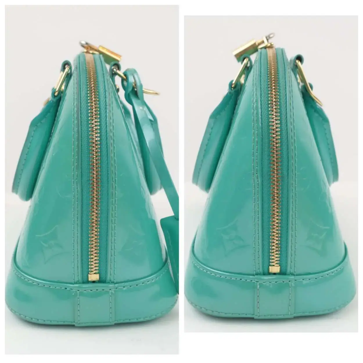 Louis Vuitton Turquois Vernis Alma BB Bag - Image 4