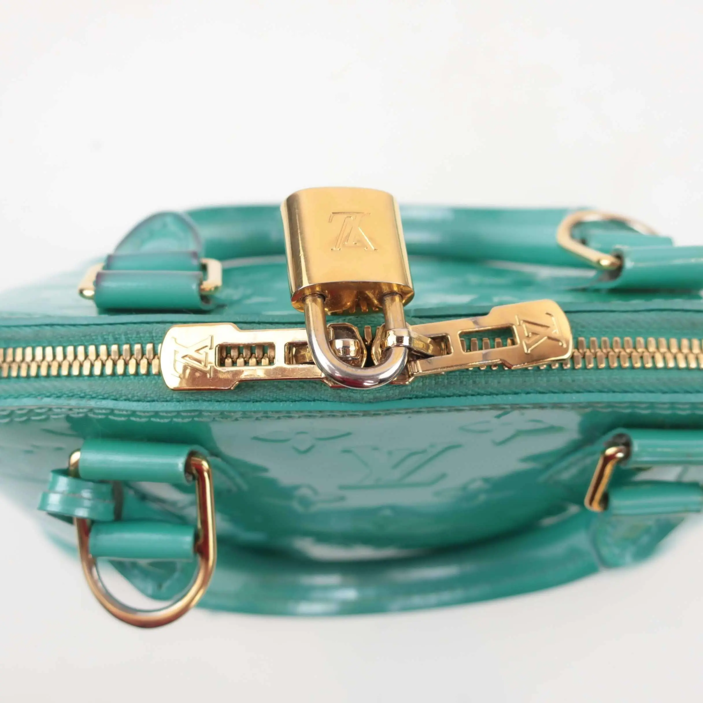 Louis Vuitton Turquois Vernis Alma BB Bag - Image 9