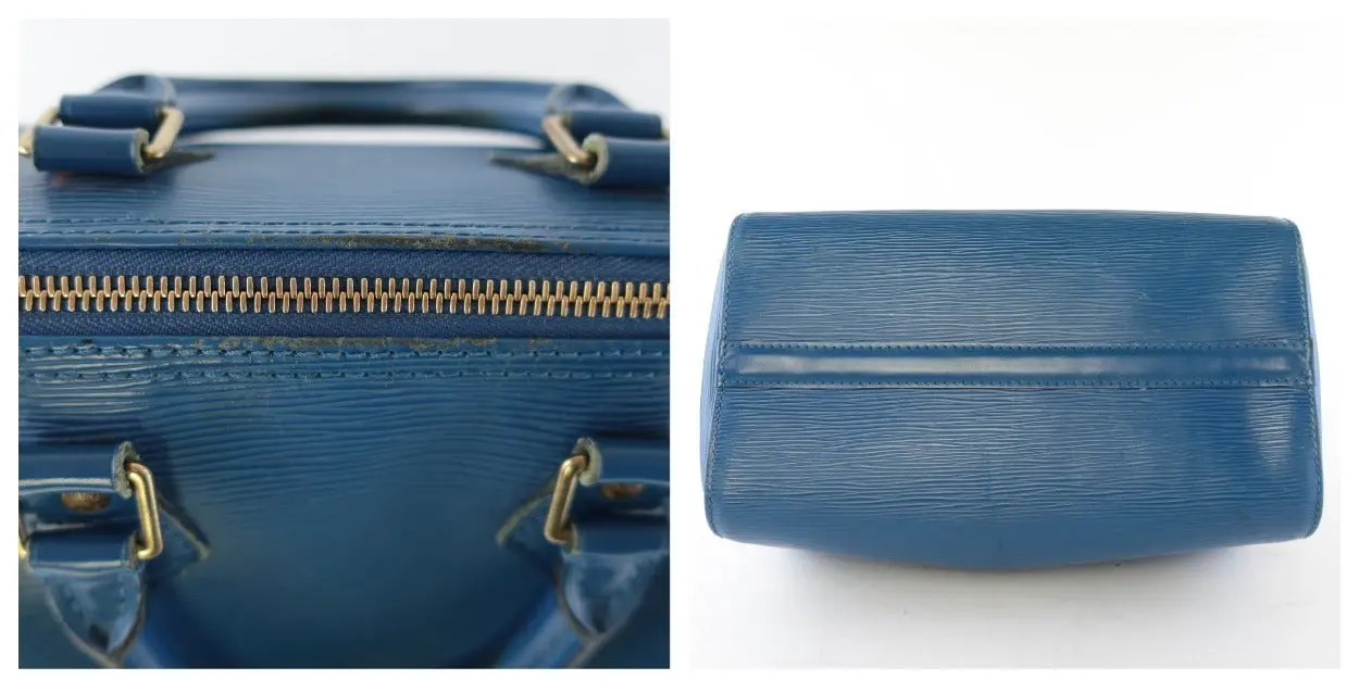 Louis Vuitton Blue Epi Speedy 25 Bag - Image 12