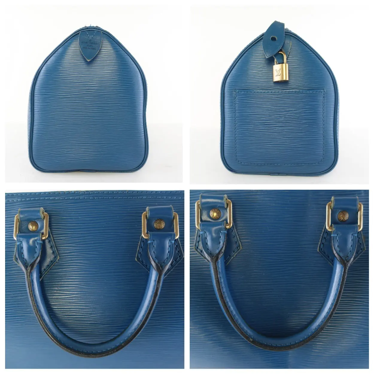 Louis Vuitton Blue Epi Speedy 25 Bag - Image 9
