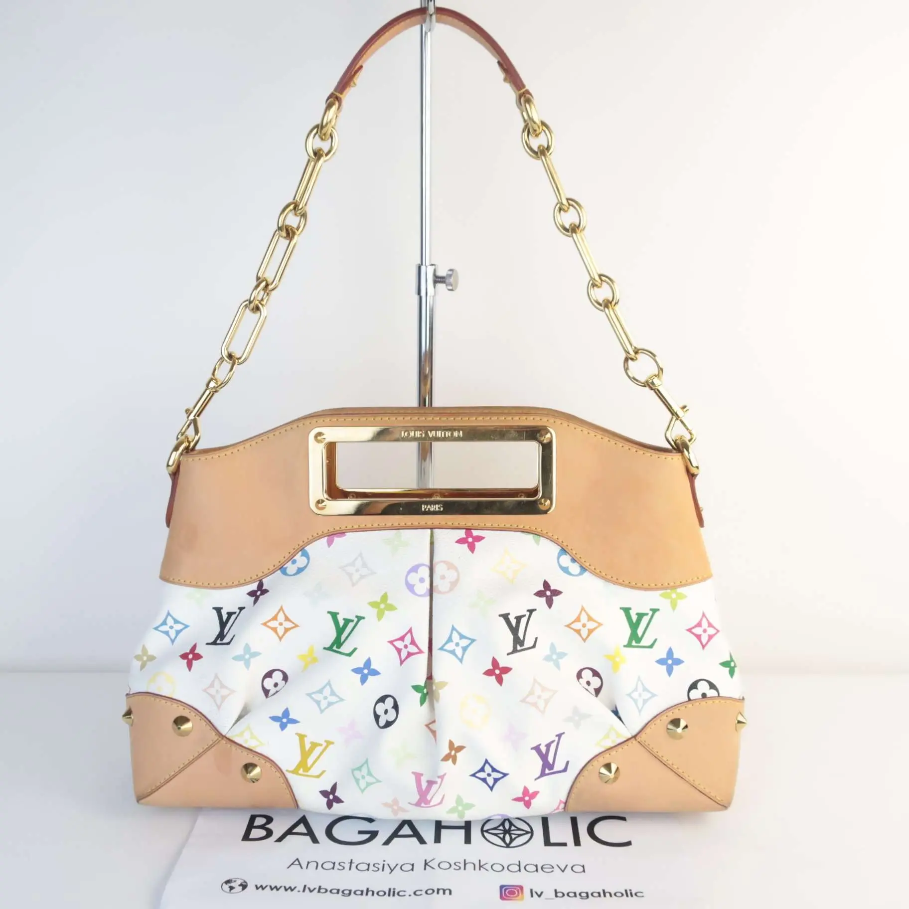Louis Vuitton White Monogram Judy MM Bag - Image 3