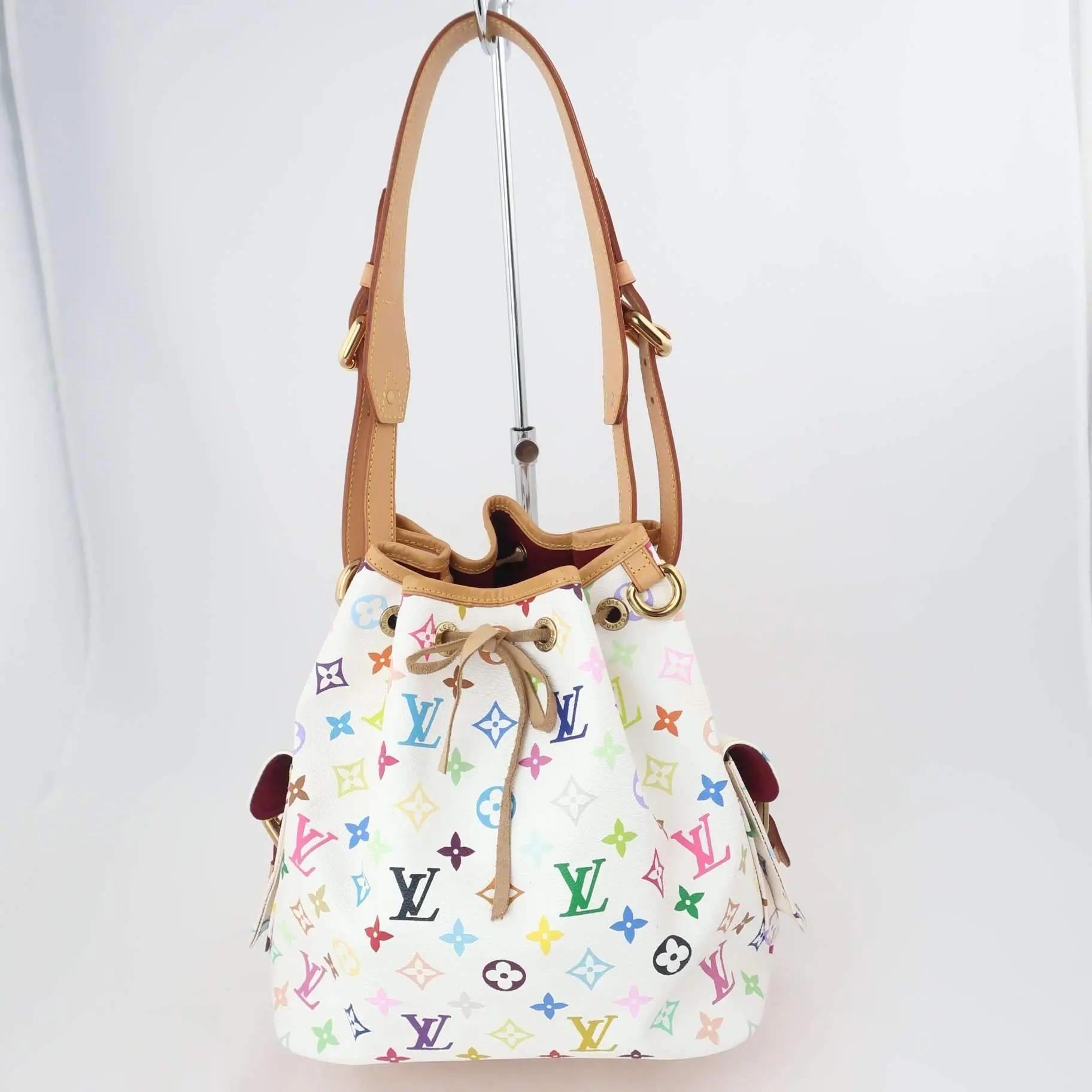 Louis Vuitton White Monogram Multicolor Petite Noe Bag - Image 3