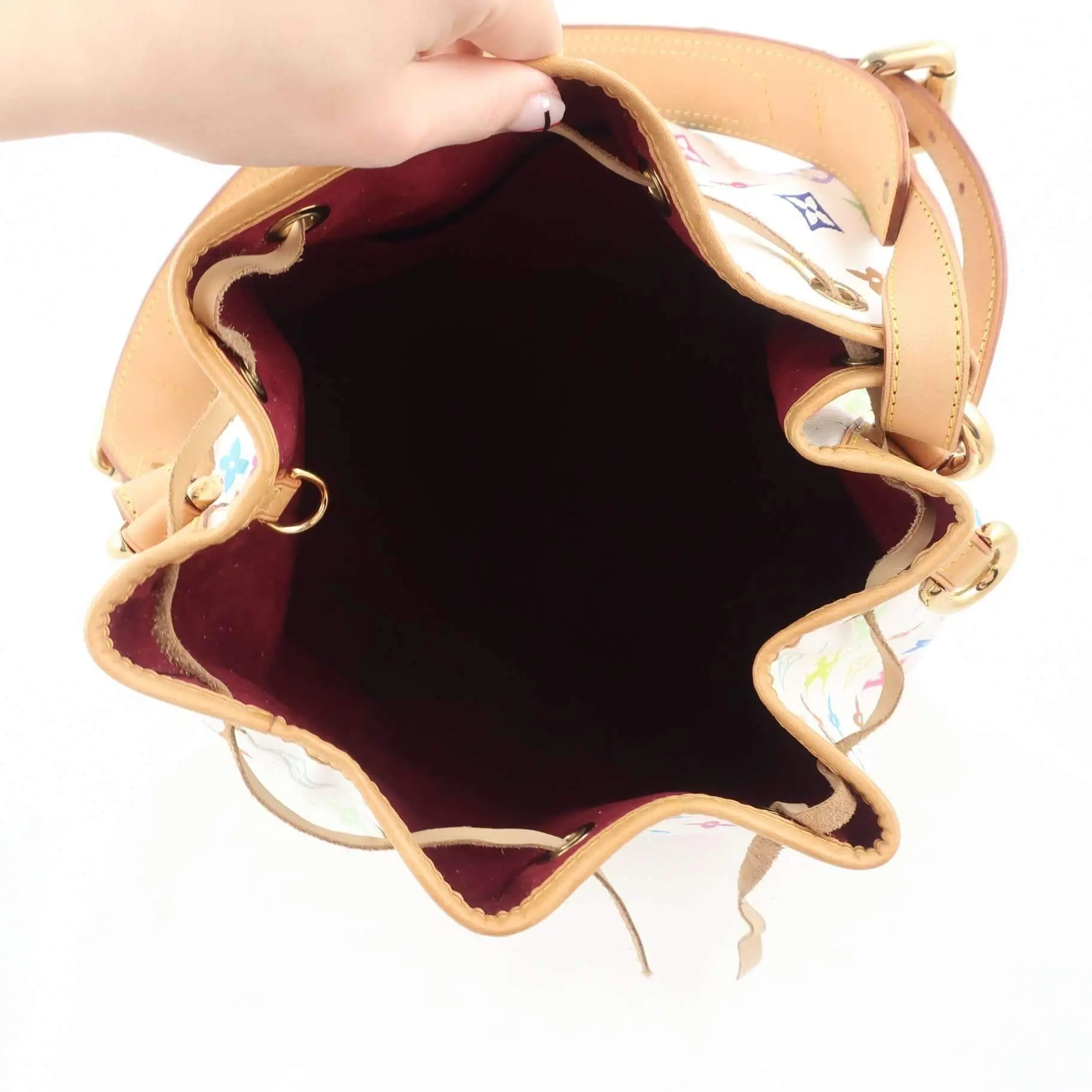 Louis Vuitton White Monogram Multicolor Petite Noe Bag - Image 8