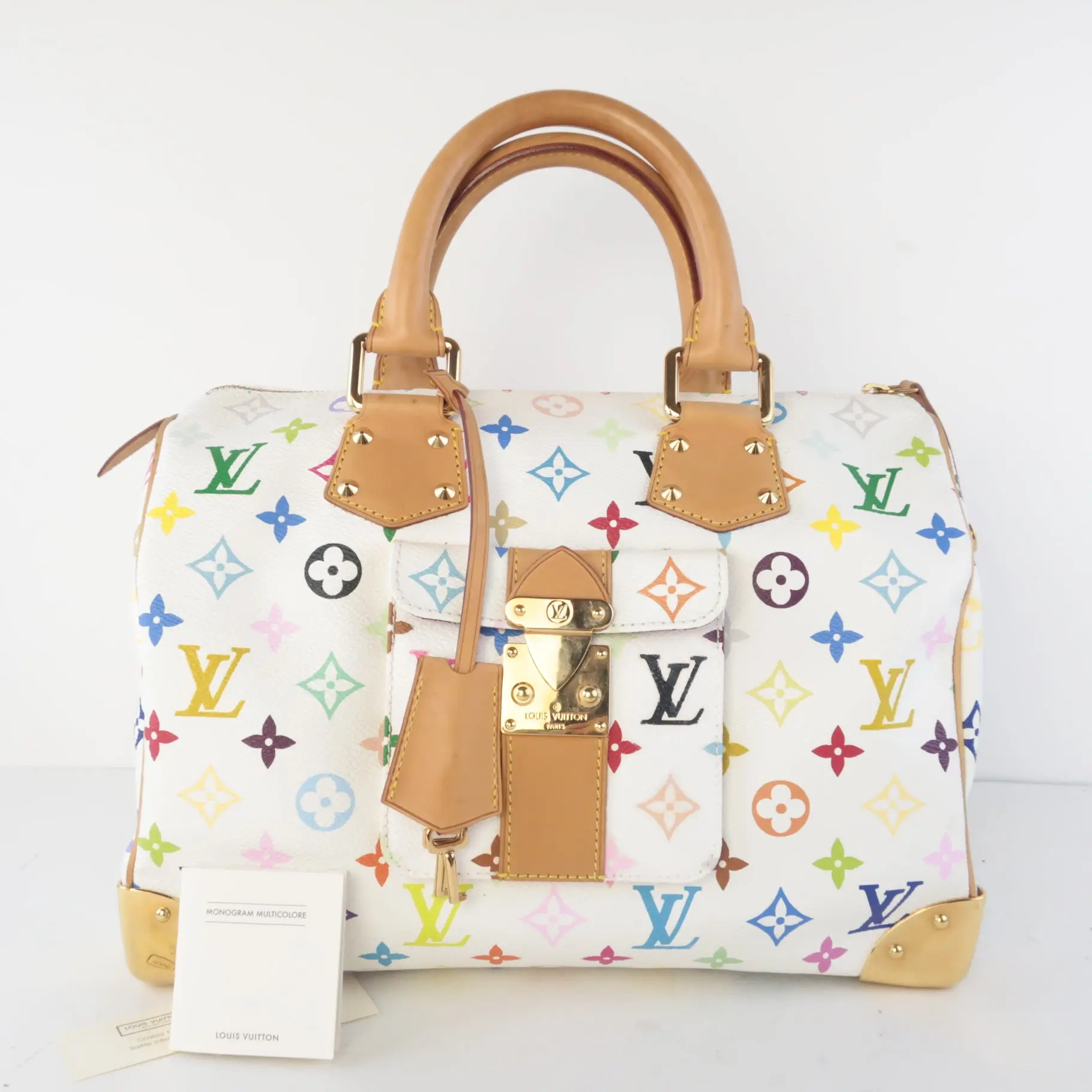 Louis Vuitton White Multicolore Speedy 30 Bag - Image 2
