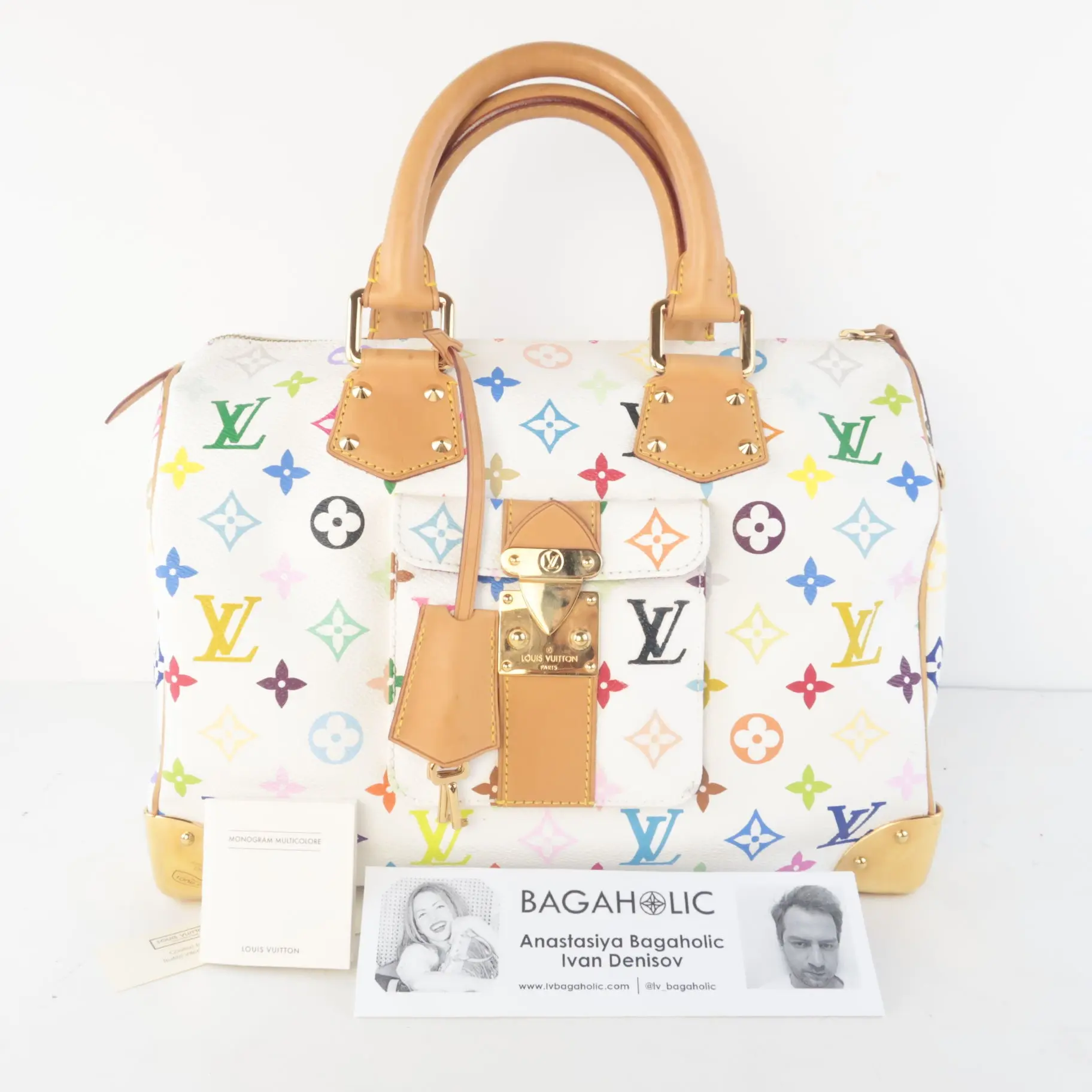 Louis Vuitton White Multicolore Speedy 30 Bag - Image 3