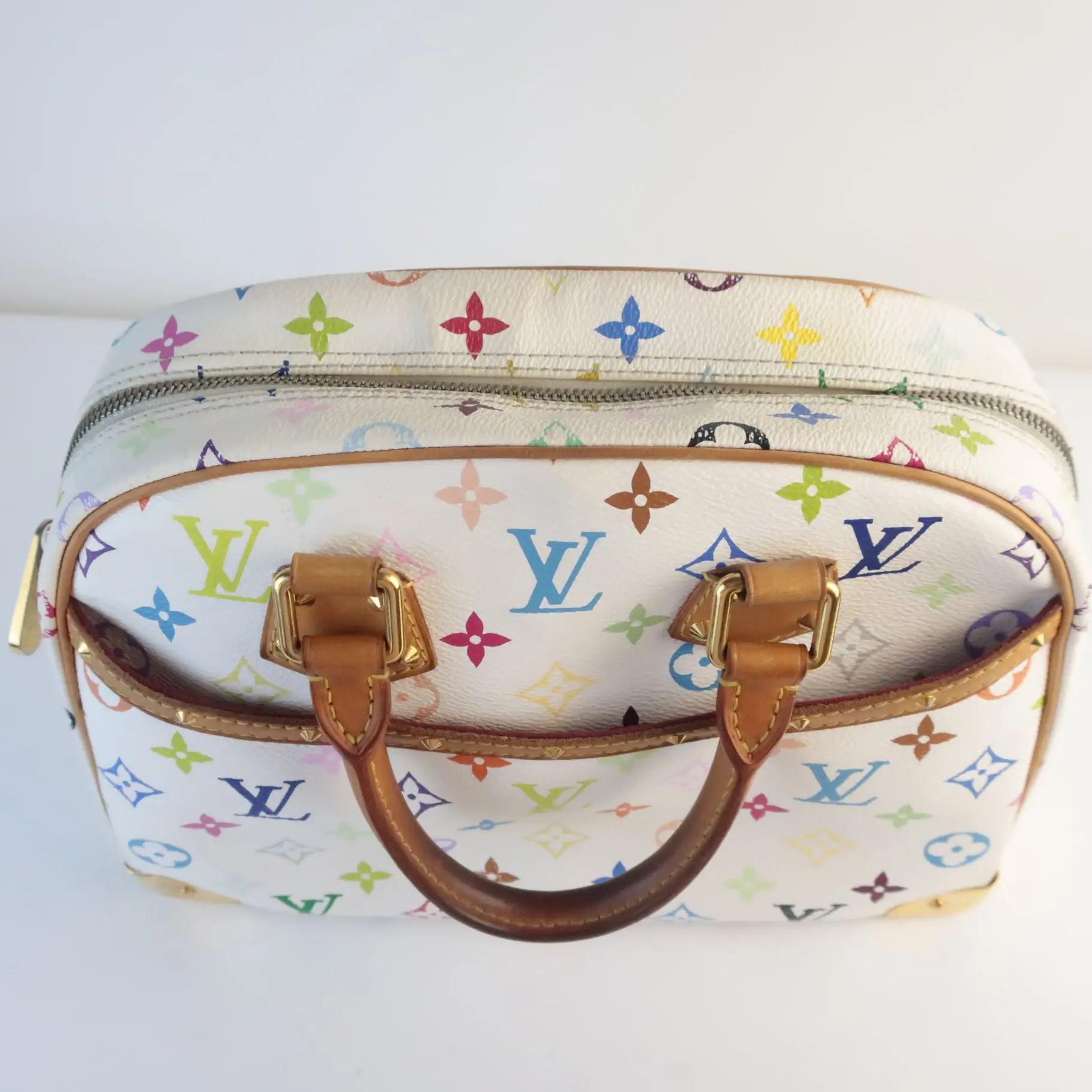 Louis Vuitton White Monogram Multicolore Trouville Bag - Image 7