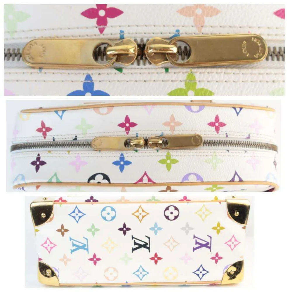 Louis Vuitton White Multicolore Trouville Bag - Image 5