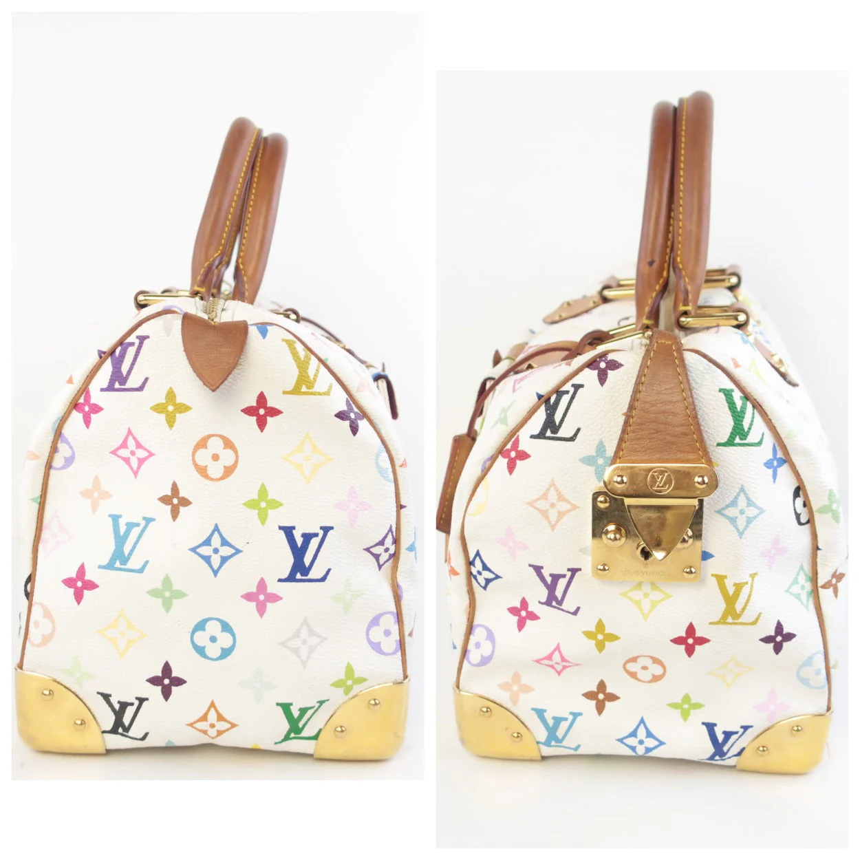 Louis Vuitton White Multicolor Monogram Speedy 30 Bag - Image 23