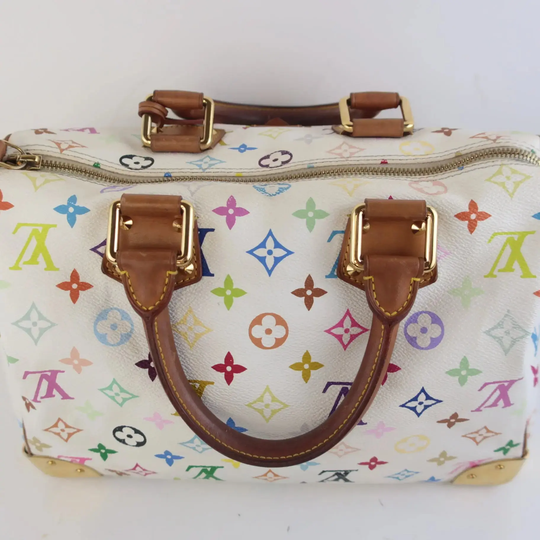 Louis Vuitton White Multicolor Monogram Speedy 30 Bag - Image 8