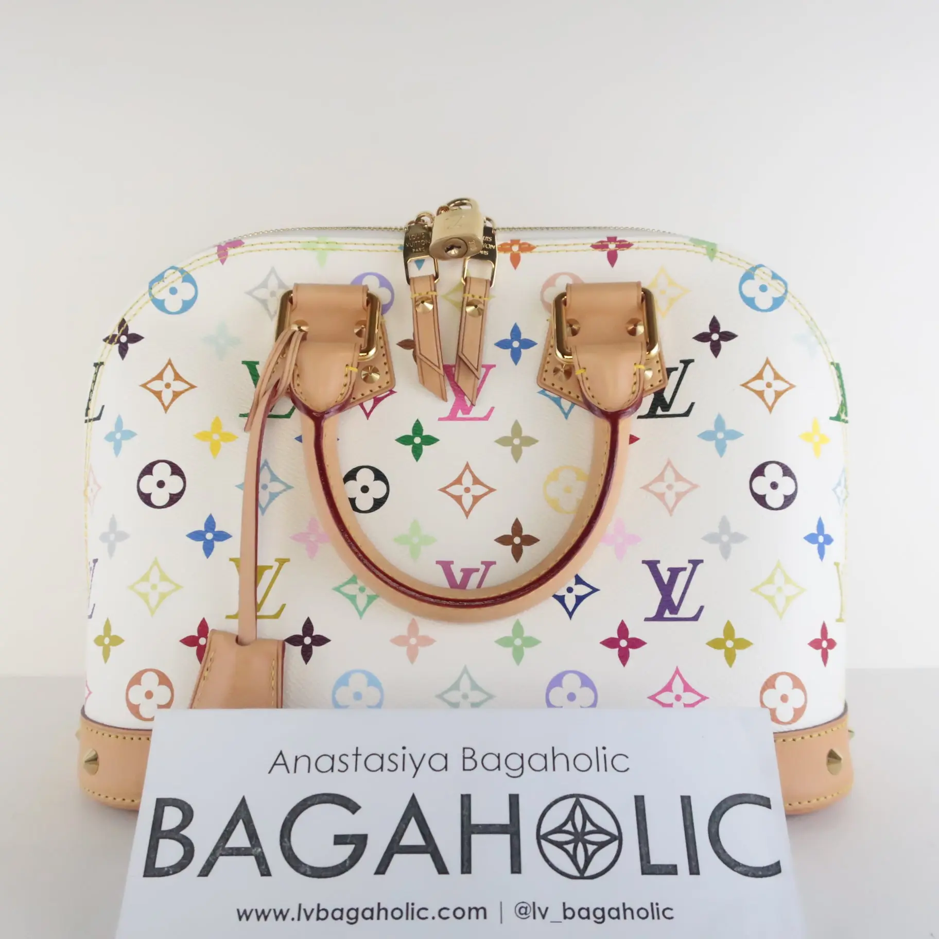 Louis Vuitton White Multicolore Alma PM Bag - Image 11