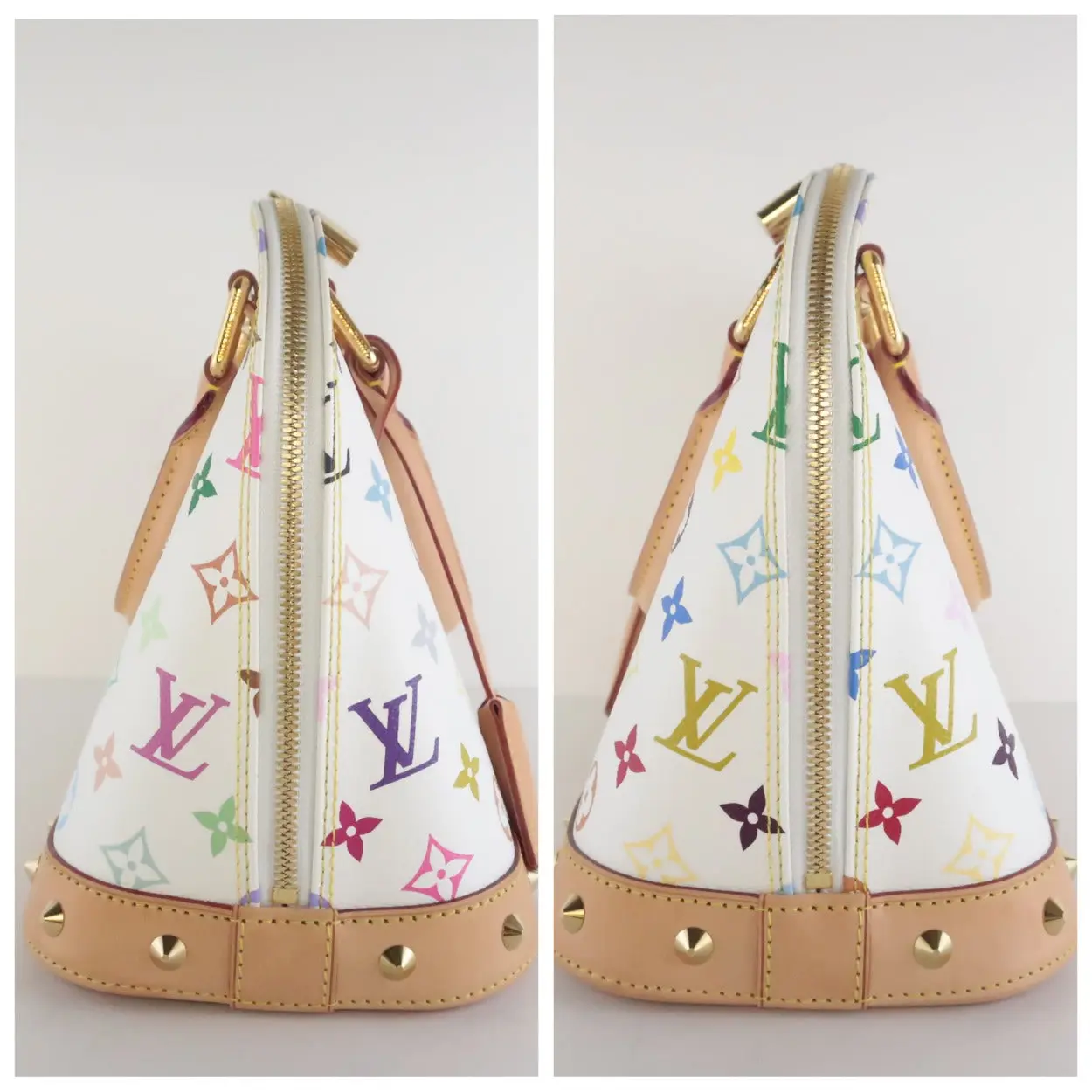 Louis Vuitton White Multicolore Alma PM Bag - Image 8
