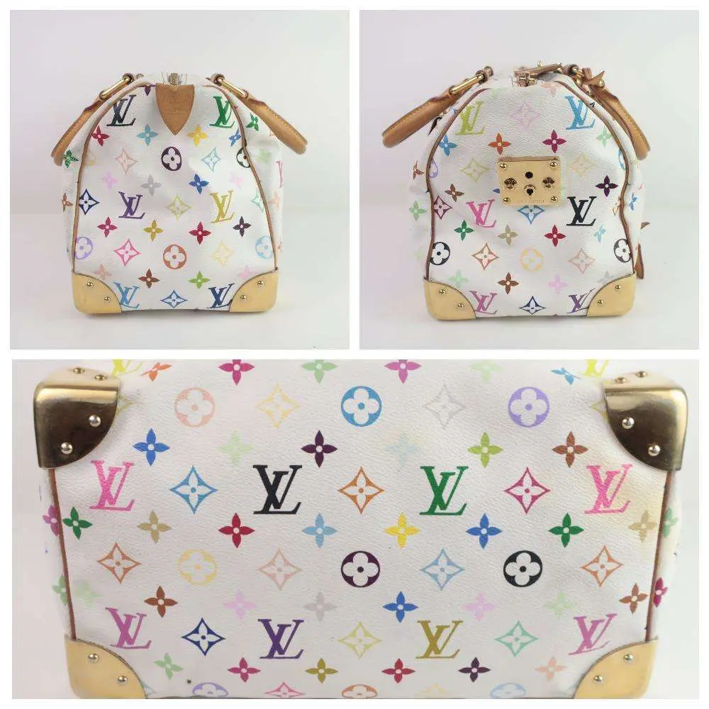 Louis Vuitton White Speedy Multicolor Monogram Bag - Image 4