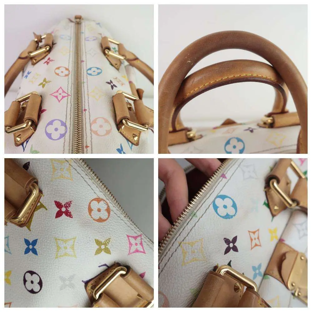 Louis Vuitton White Speedy Multicolor Monogram Bag - Image 6