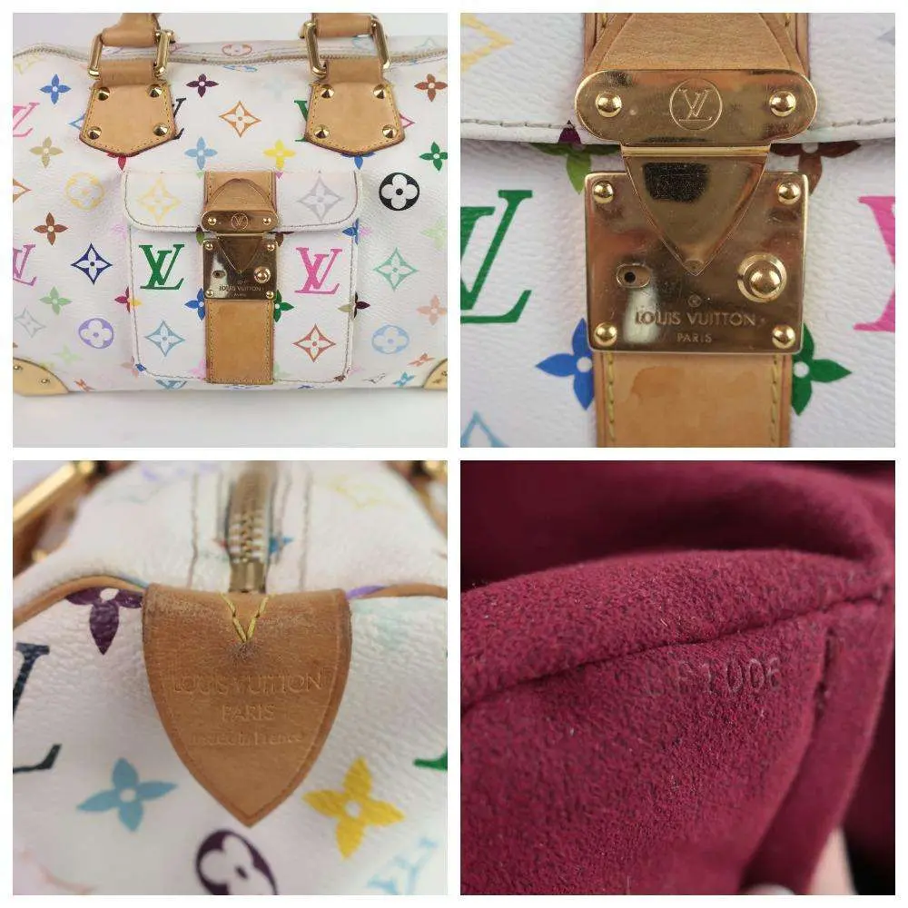 Louis Vuitton White Speedy Multicolor Monogram Bag - Image 7