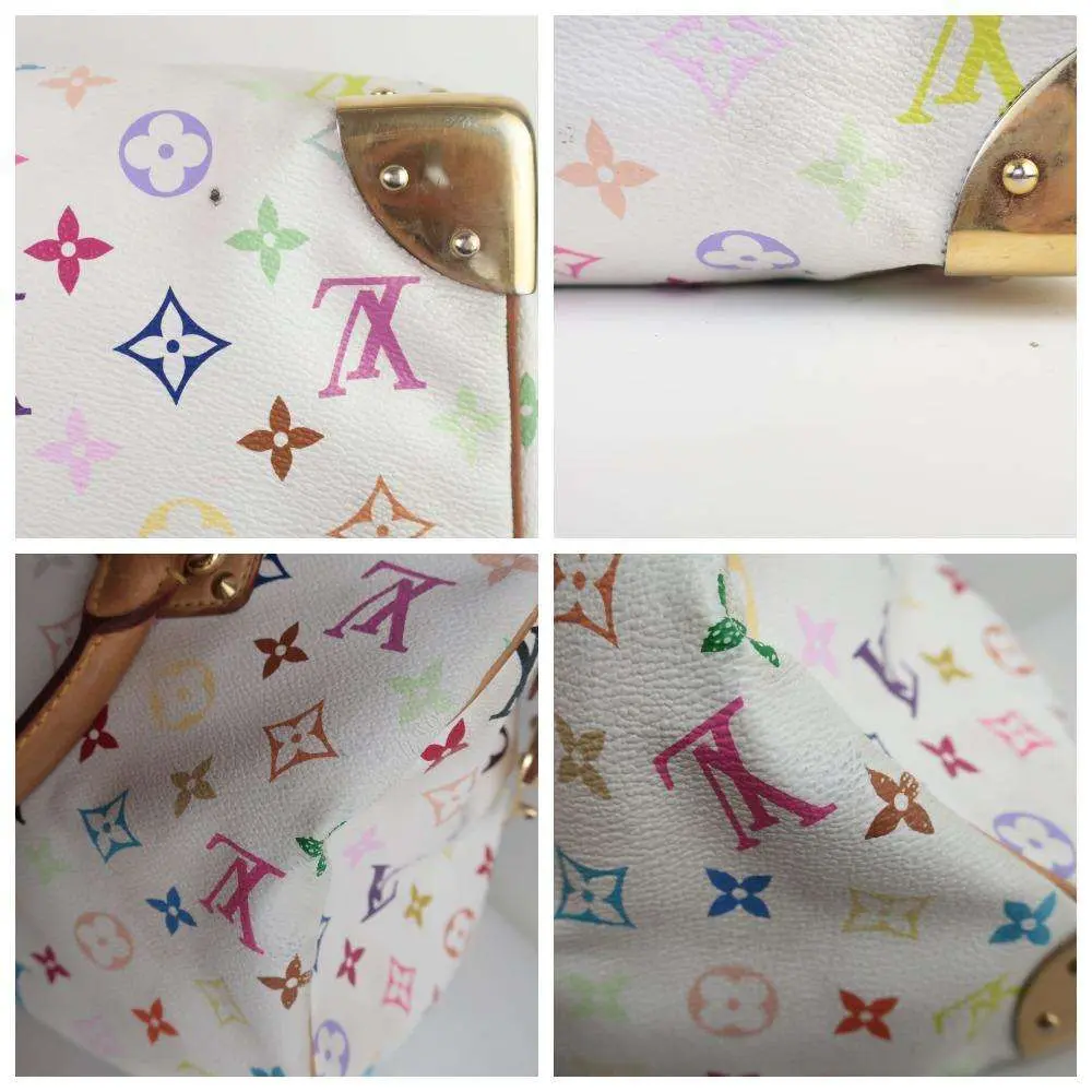 Louis Vuitton White Speedy Multicolor Monogram Bag - Image 8