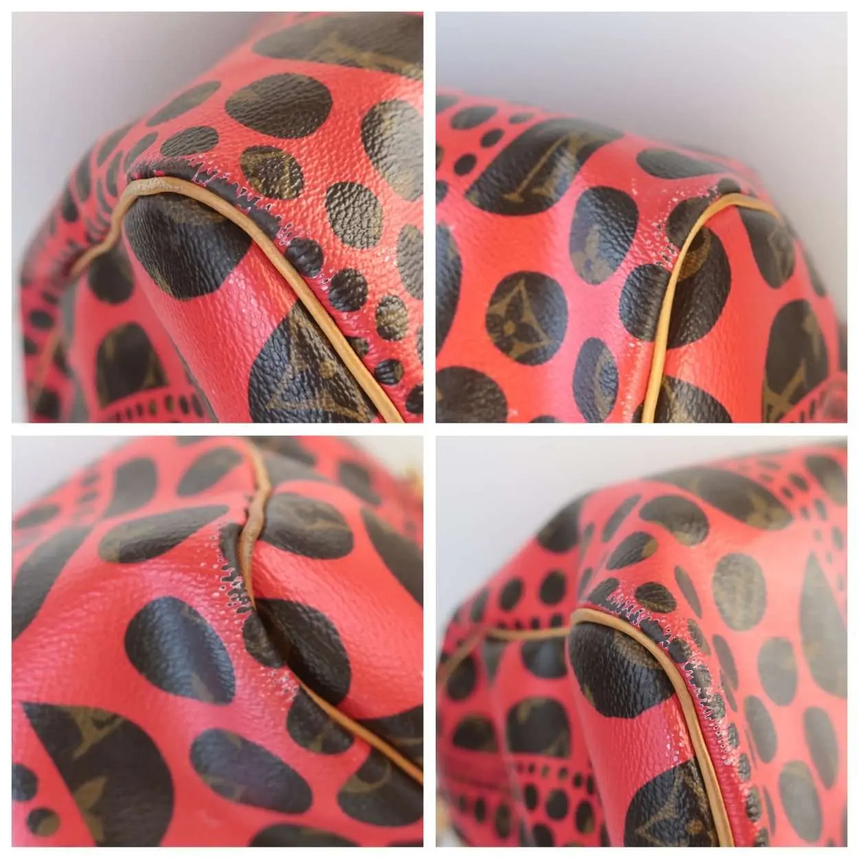 Louis Vuitton Red Monogram Canvas Yaoyi Kusama Keepall 55 Bandouliere - Image 10