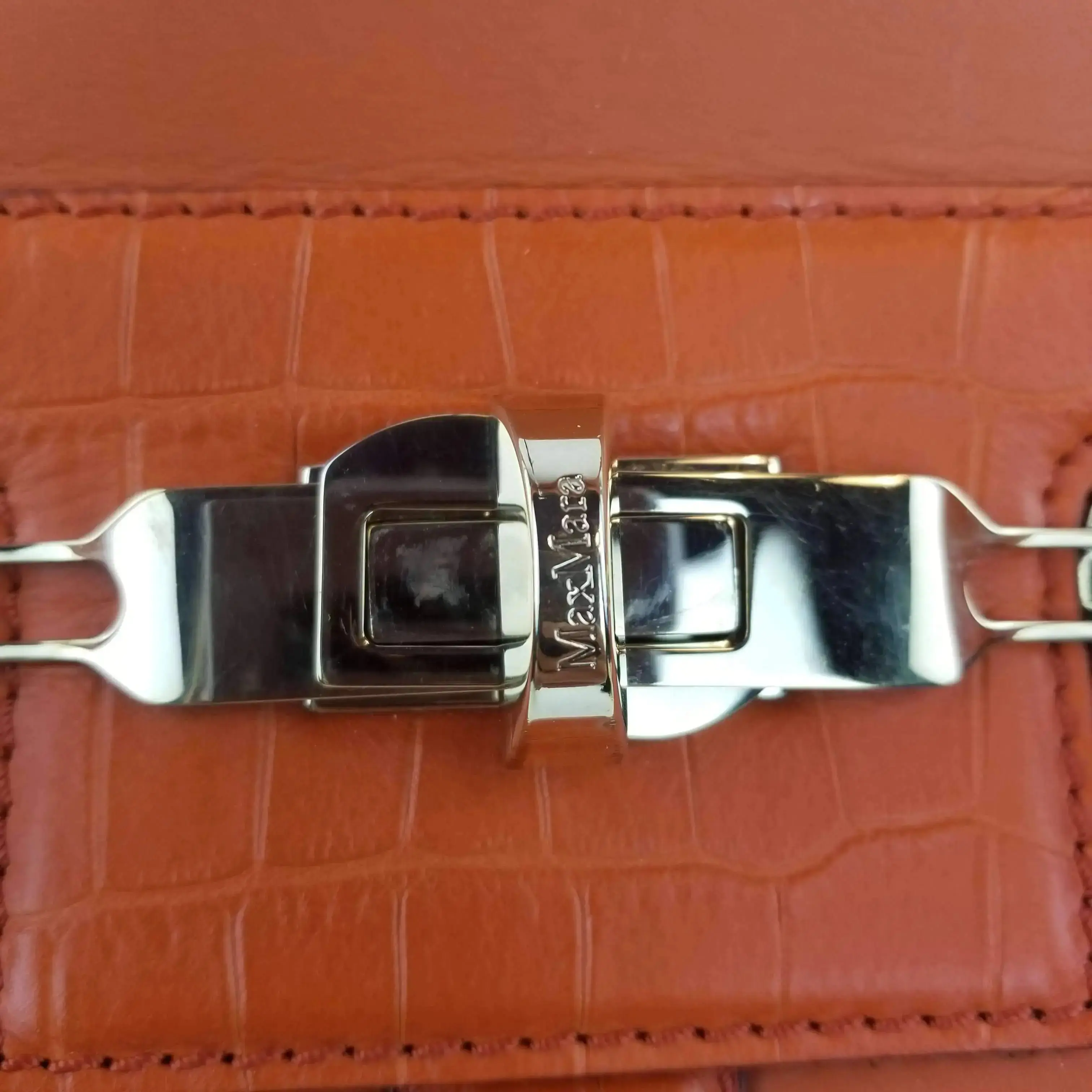 Max Mara Orange Margaux Tote Bag - Image 6