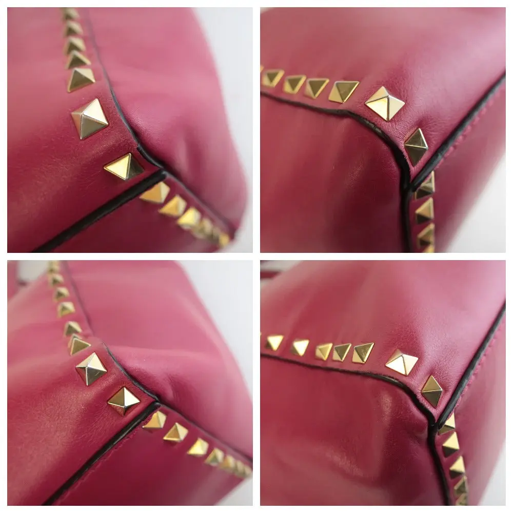 Valentino Leather Medium Tote Rockstud Bag - Image 10