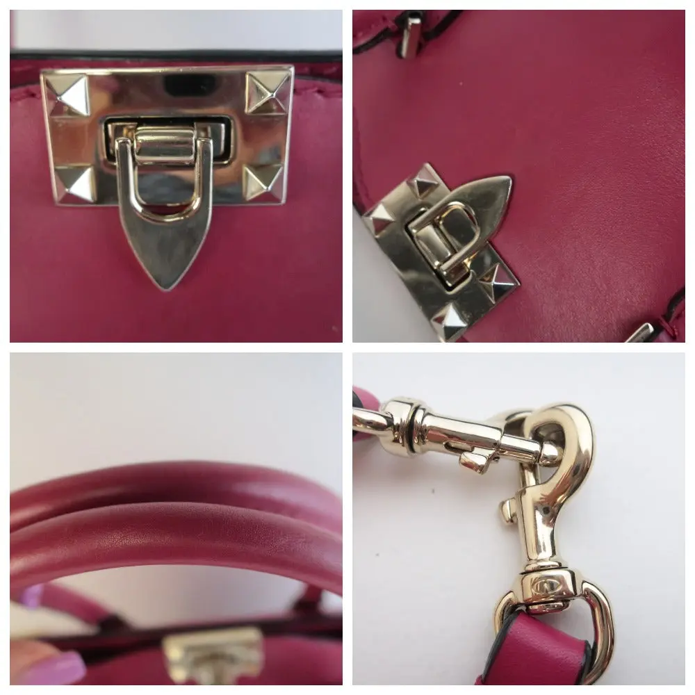 Valentino Leather Medium Tote Rockstud Bag - Image 13