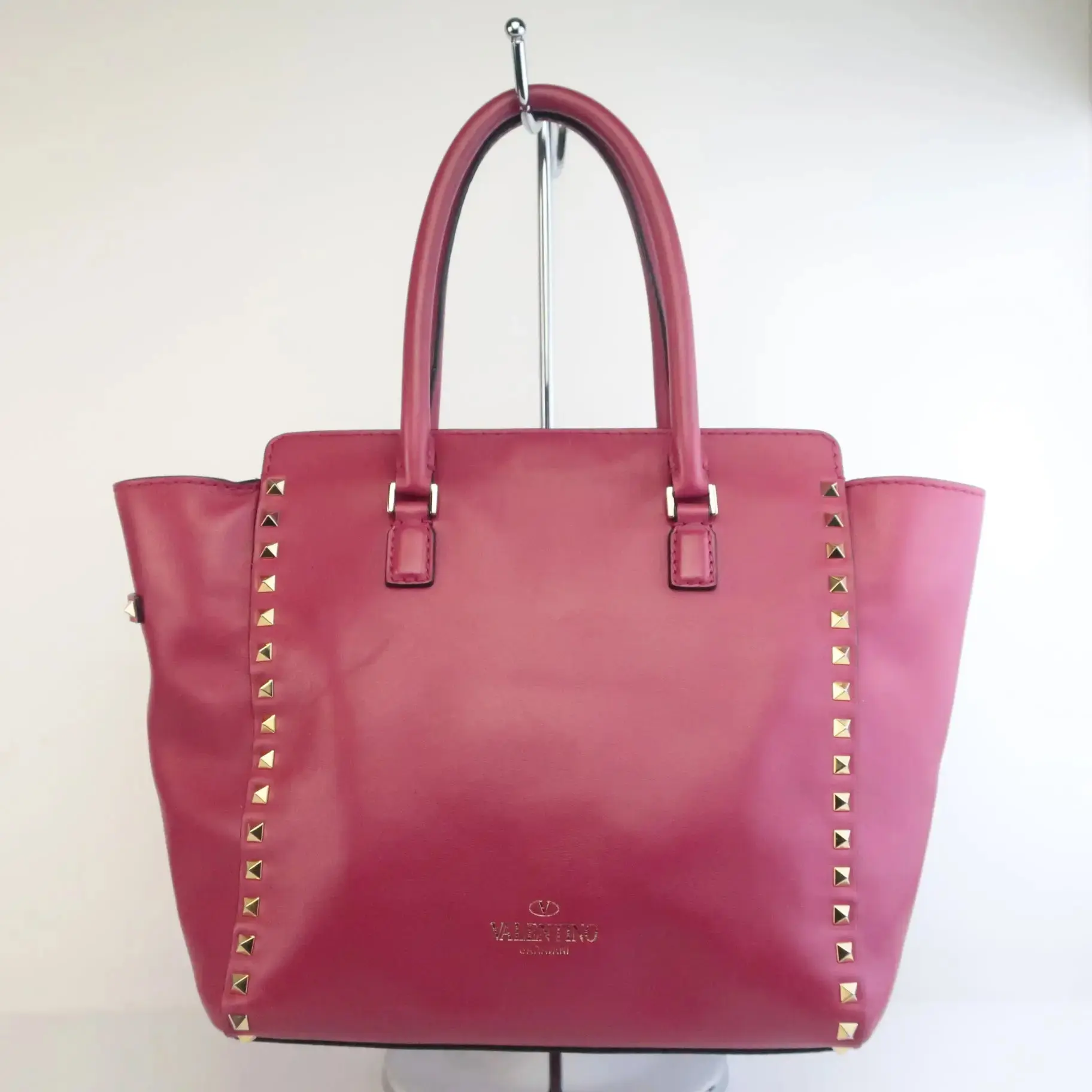 Valentino Leather Medium Tote Rockstud Bag - Image 5