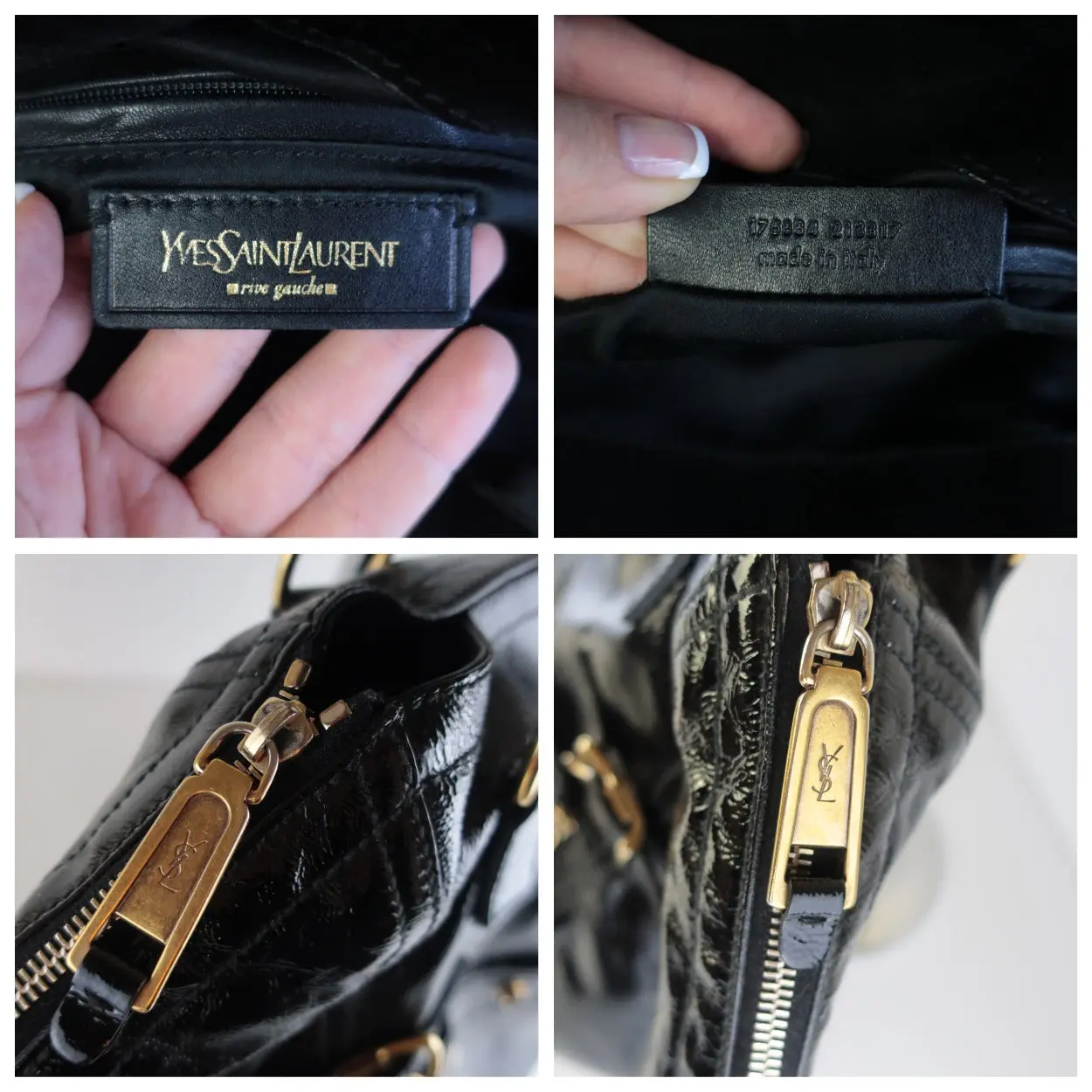 YSL Downtown Black Patent Leather Bag - Image 7