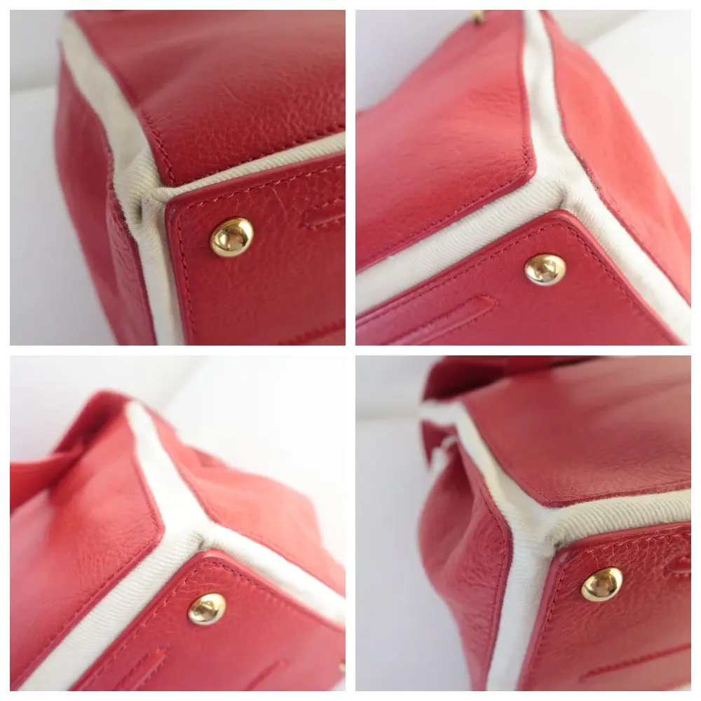 YSL Red Leather Muse 2 Handbag - Image 11