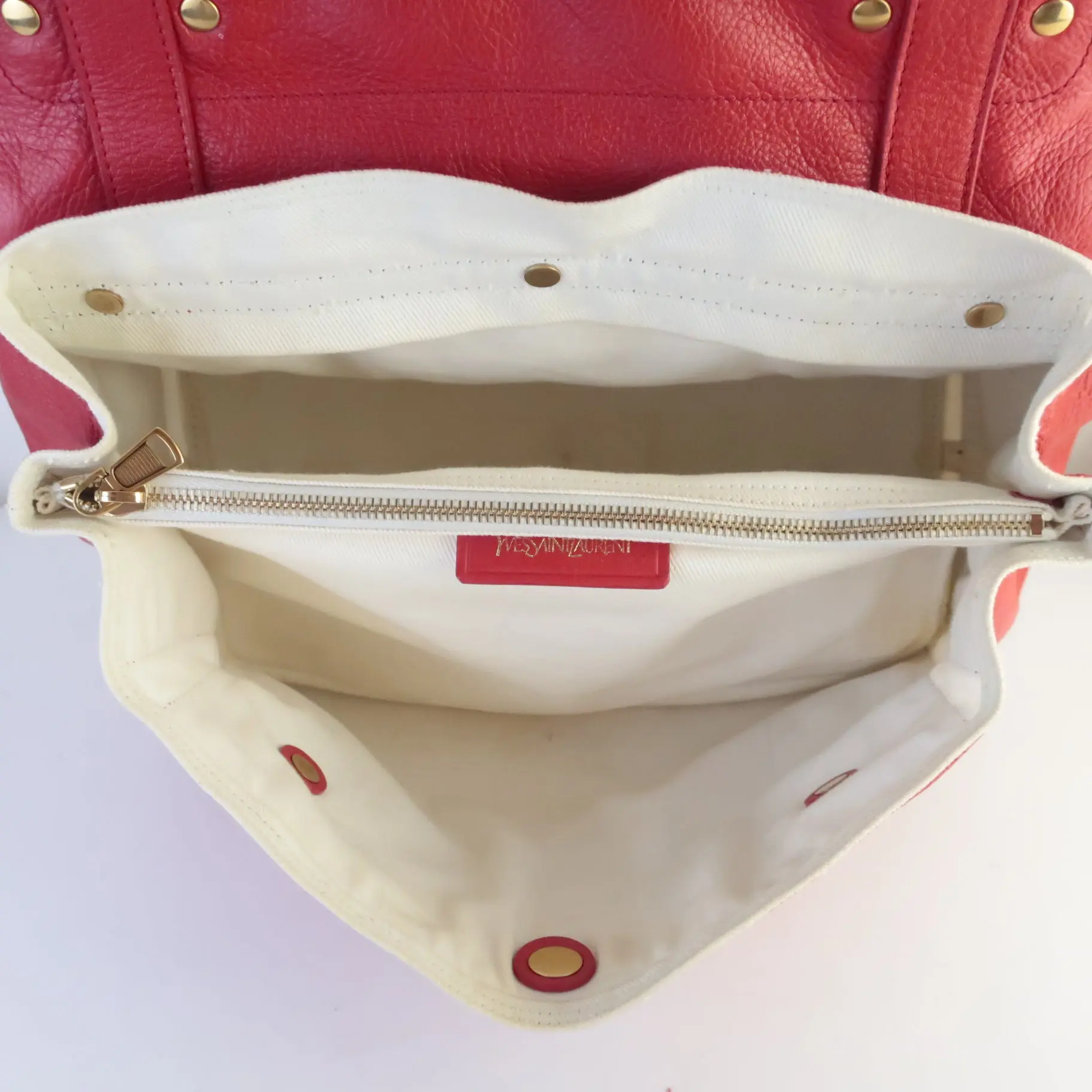 YSL Red Leather Muse 2 Handbag - Image 7
