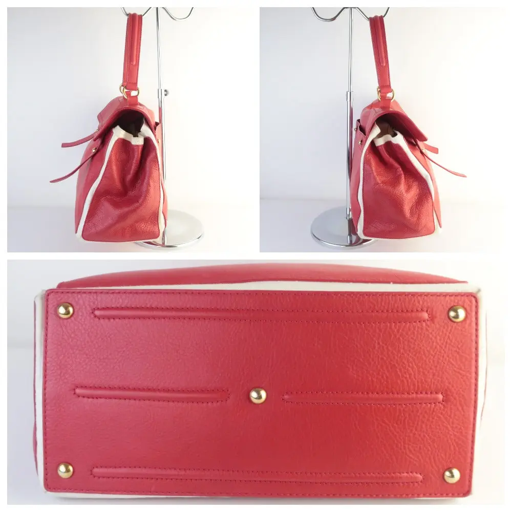 YSL Red Leather Muse 2 Handbag - Image 9