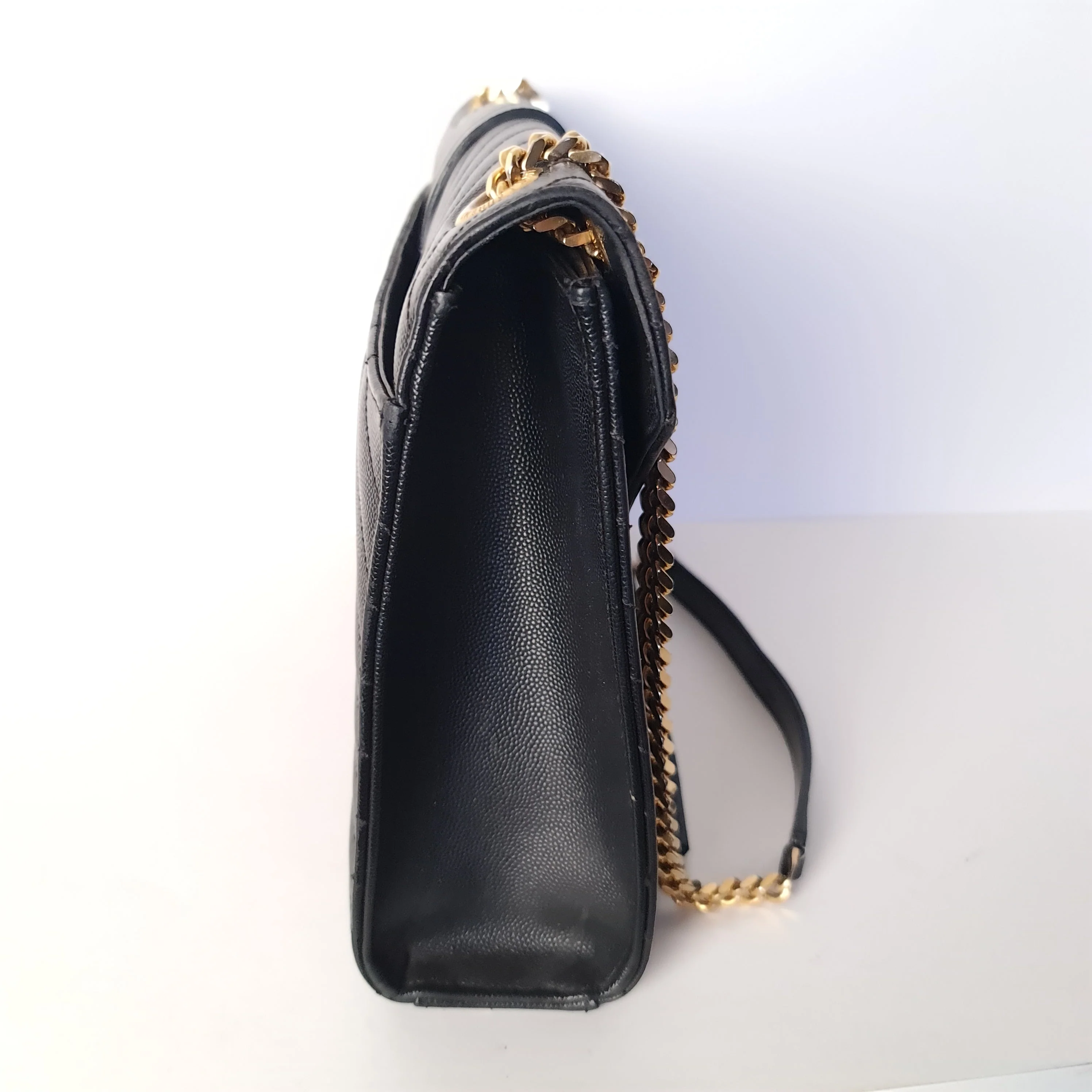 YSL Saint Laurent Black Caviar Large Envelope Bag - Image 15