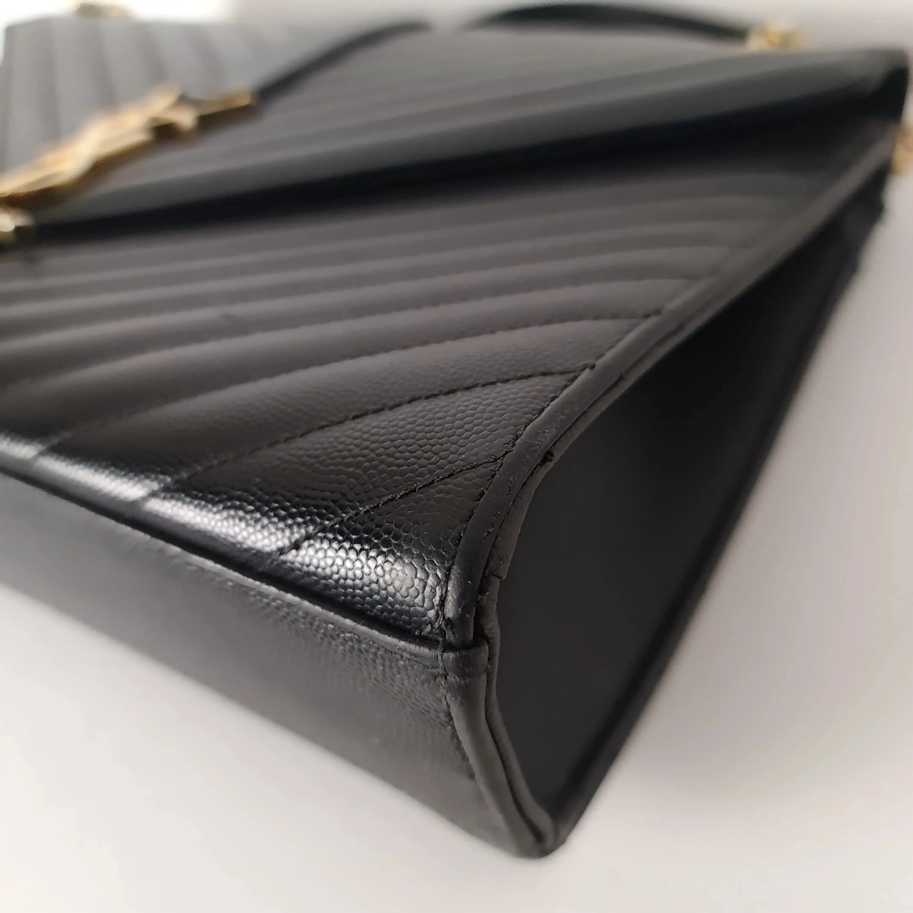 YSL Saint Laurent Black Caviar Large Envelope Bag - Image 22