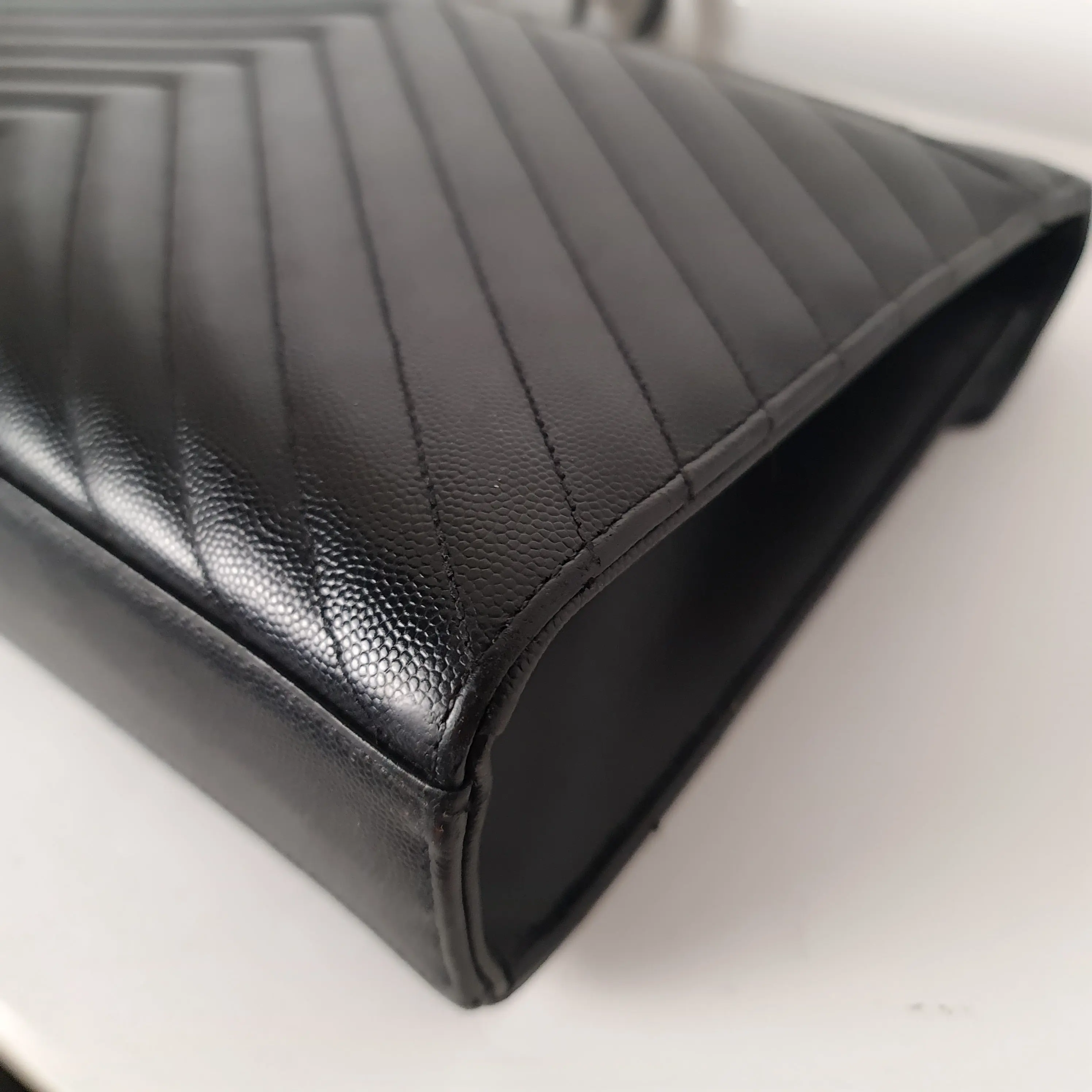YSL Saint Laurent Black Caviar Large Envelope Bag - Image 29