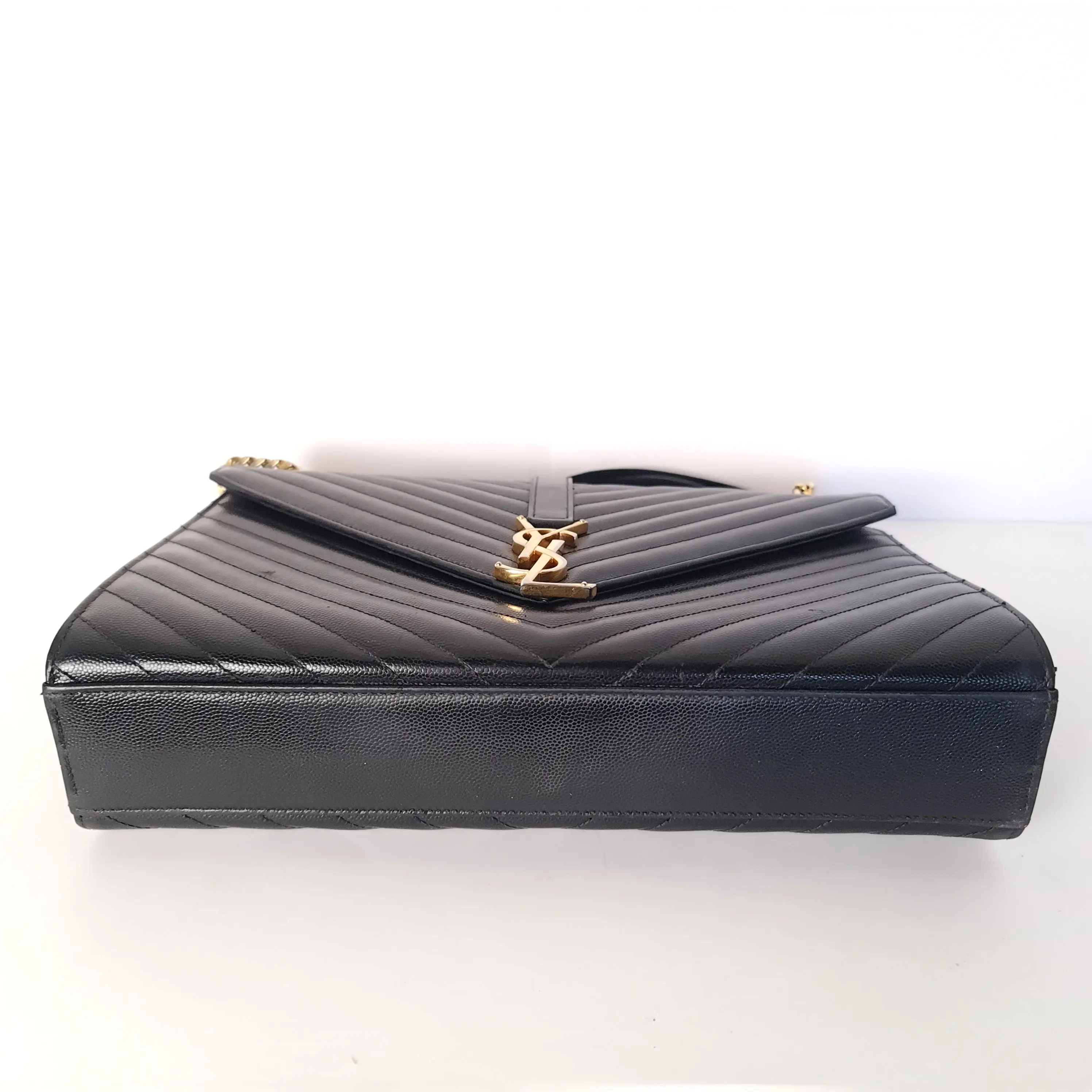 YSL Saint Laurent Black Caviar Large Envelope Bag - Image 38