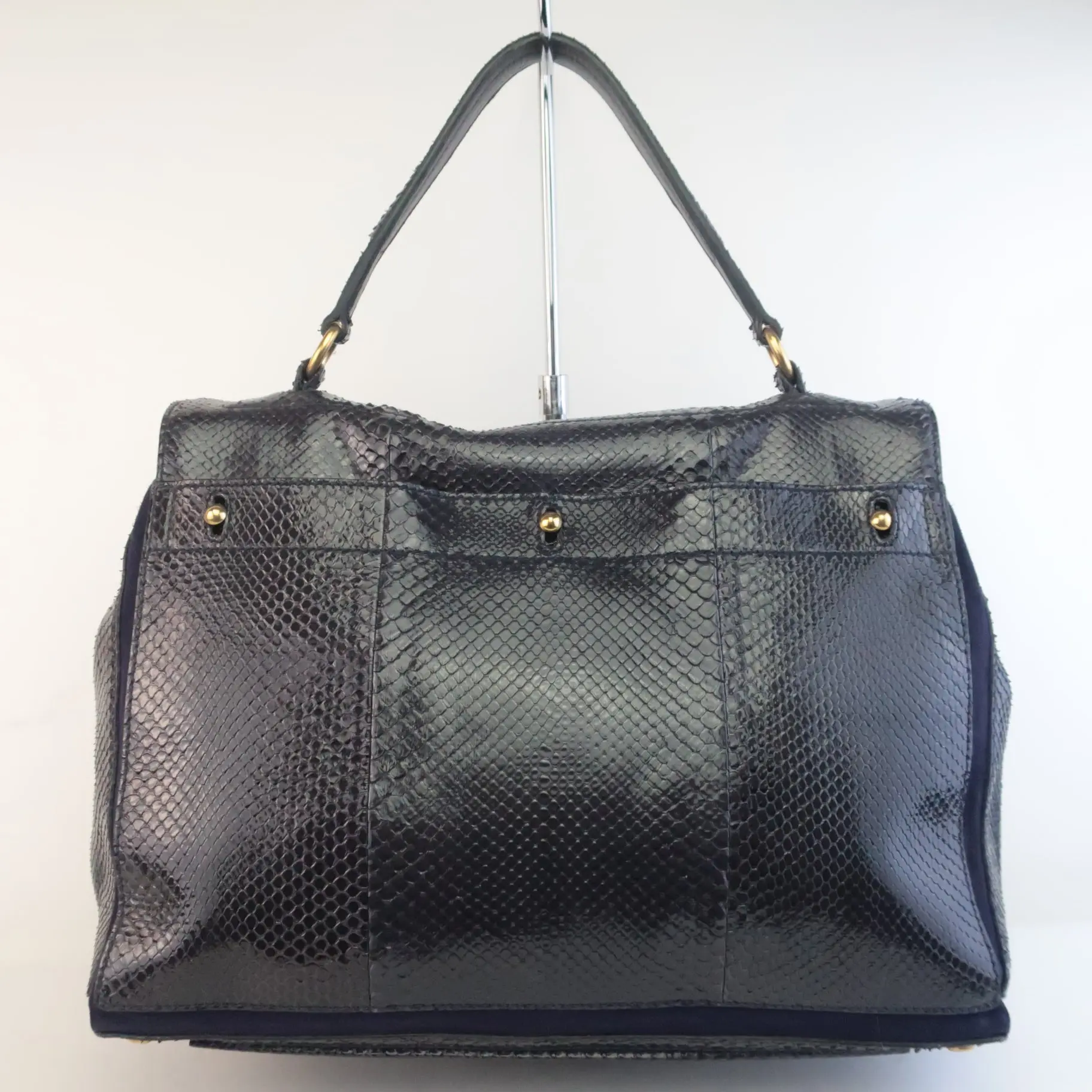 YSL Saint Laurent Blue Python Leather Muse 2 Handbag - Image 5
