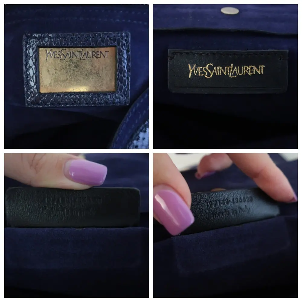YSL Saint Laurent Blue Python Leather Muse 2 Handbag - Image 7