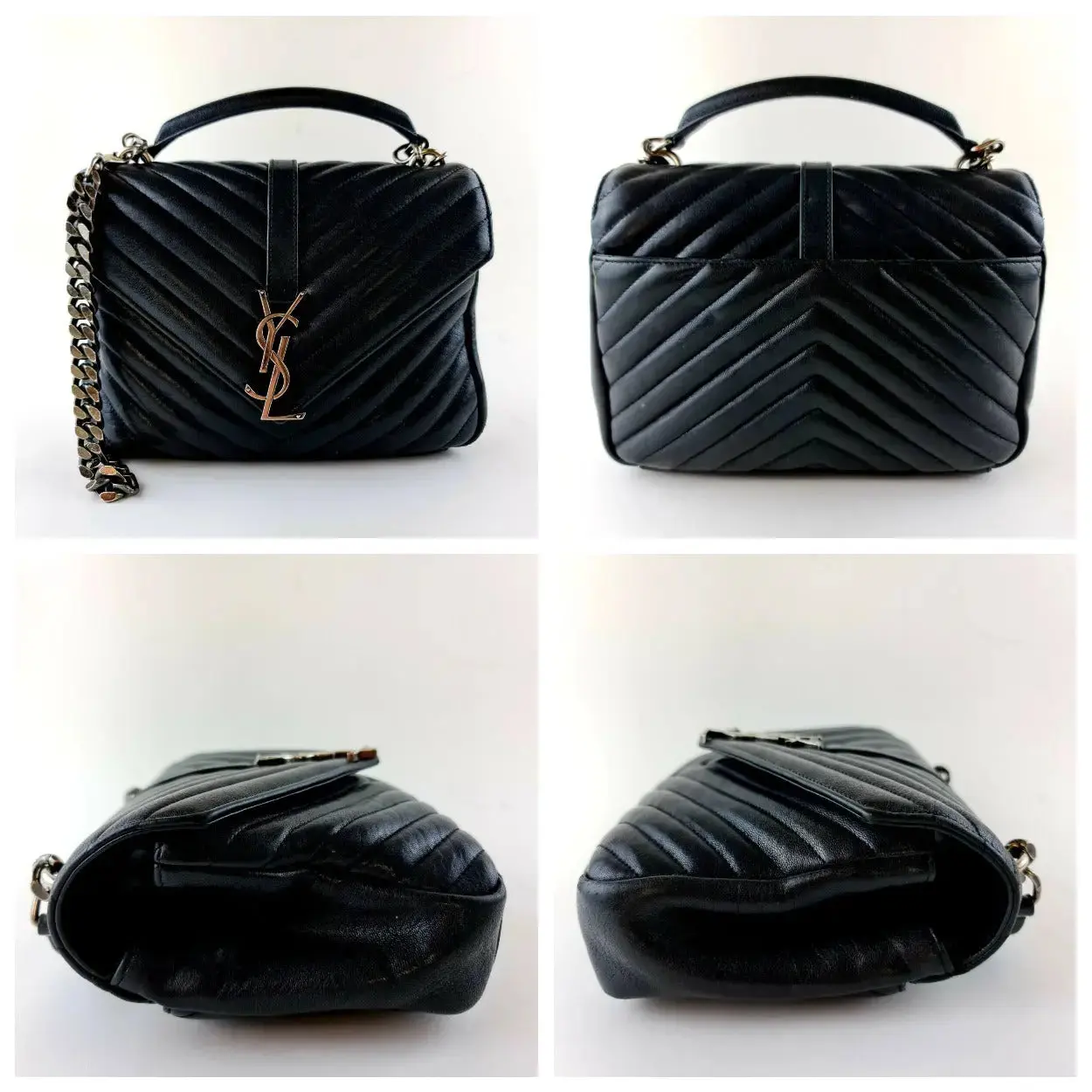 Yves Saint Laurent Black Medium College Bag - Image 12