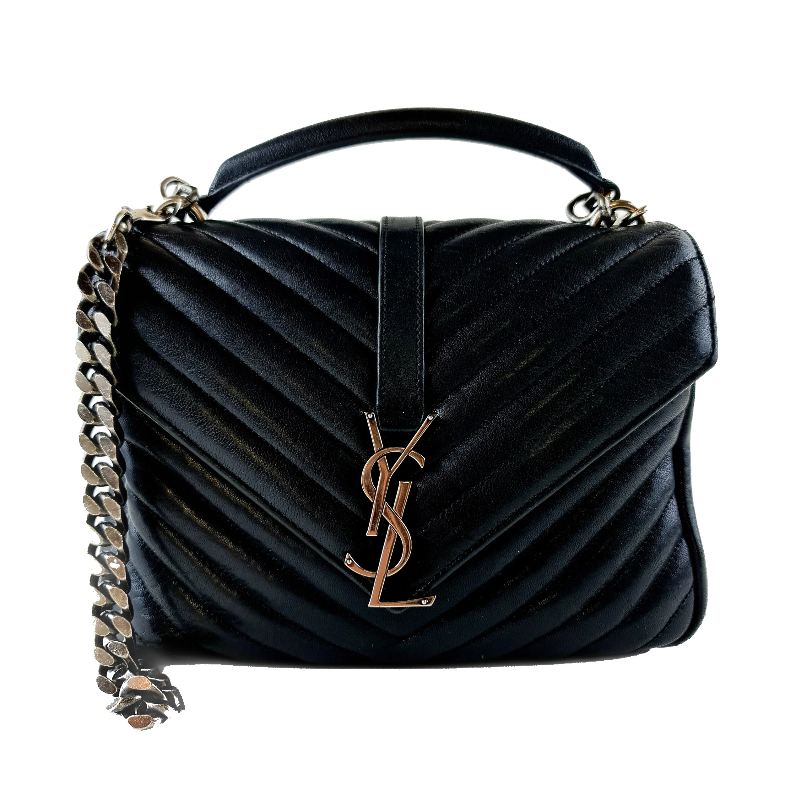 Yves Saint Laurent Black Medium College Bag - Image 2