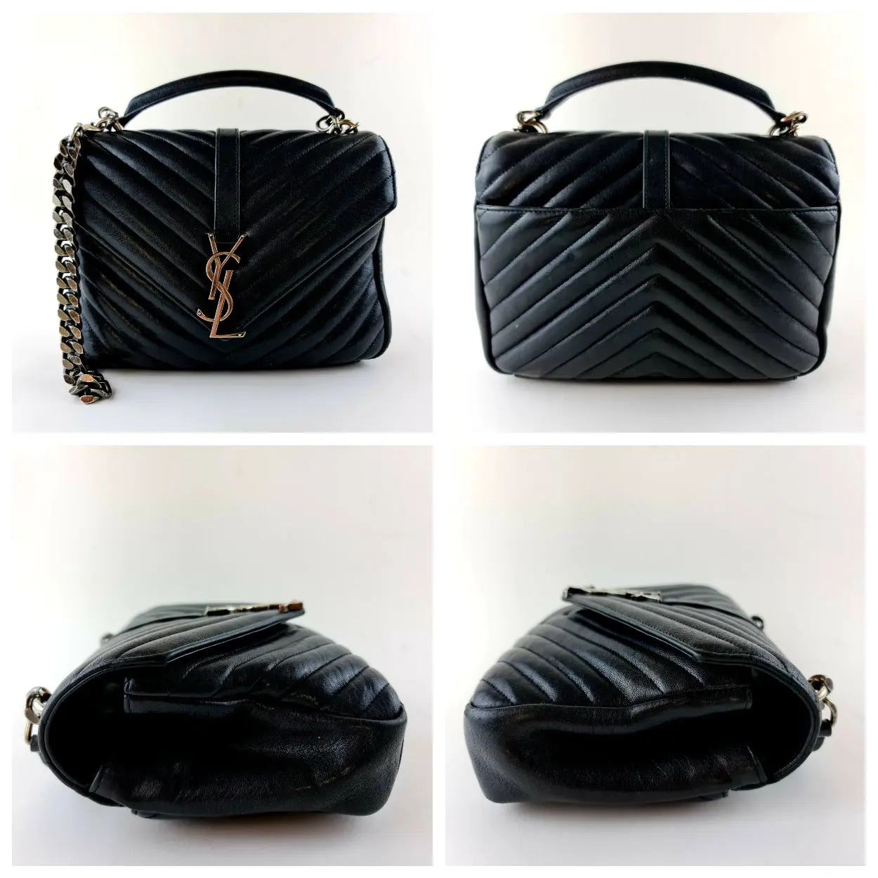 Yves Saint Laurent Black Medium College Bag - Image 21