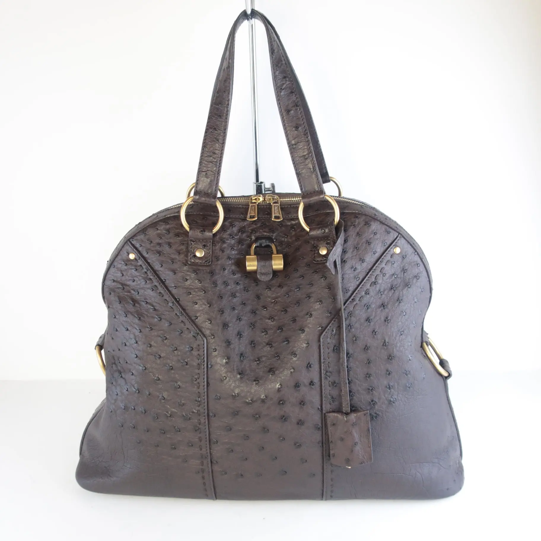 Yves Saint Laurent YSL Large Ostrich Muse Bag - Image 13