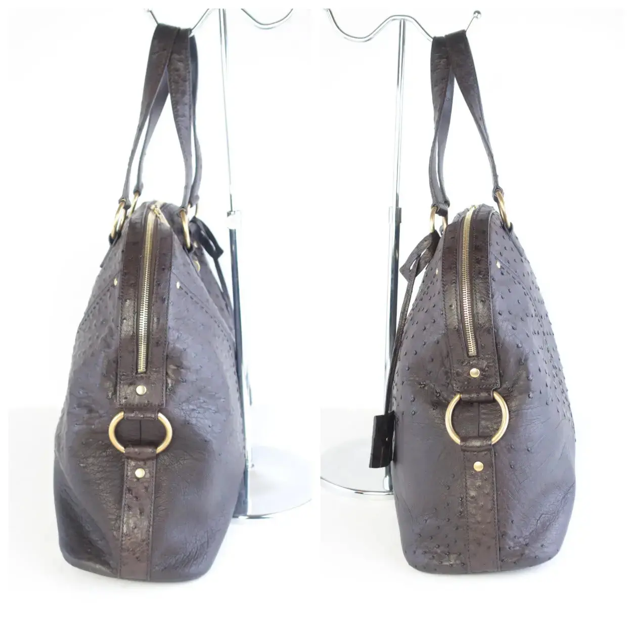 Yves Saint Laurent YSL Large Ostrich Muse Bag - Image 6